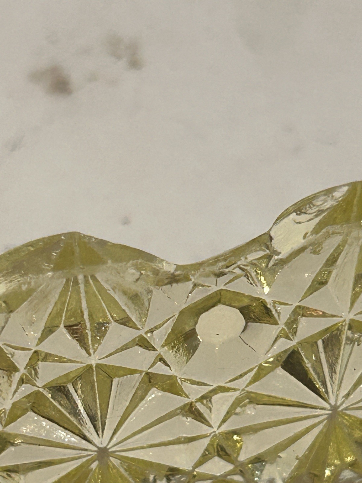 Uranium Vaseline Glass Daisy Button Dish 4 Inch Berry Bowl