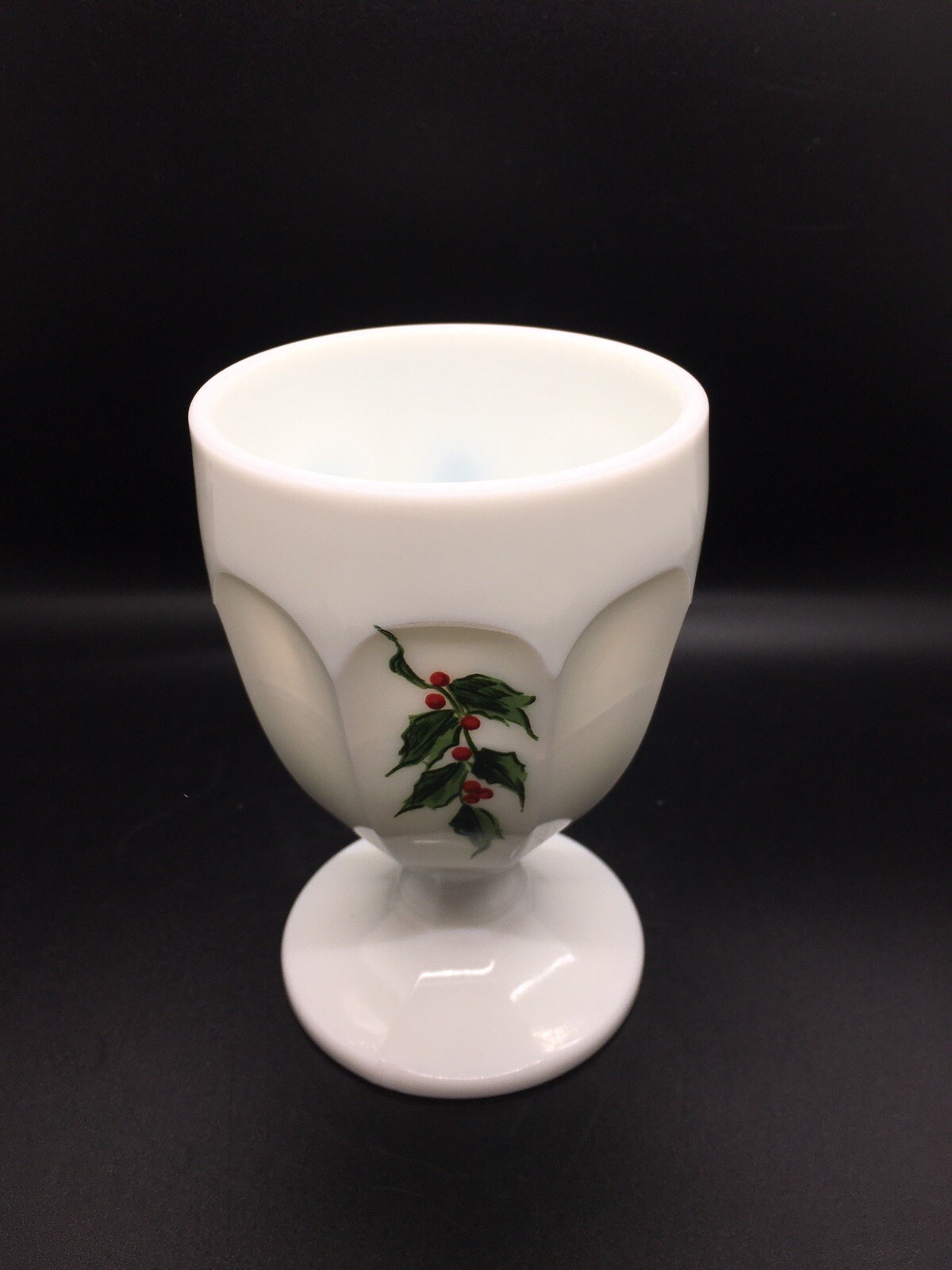 Vintage Westmoreland Milk Glass Colonial Holly Candy Dish Pedestal Candy Dish