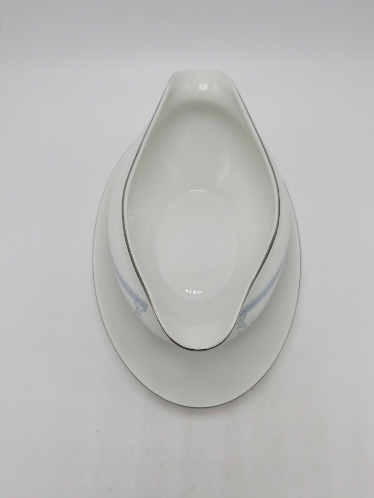 Sheffield “Blue Whisper” Gravy Boat with Attached Underplate