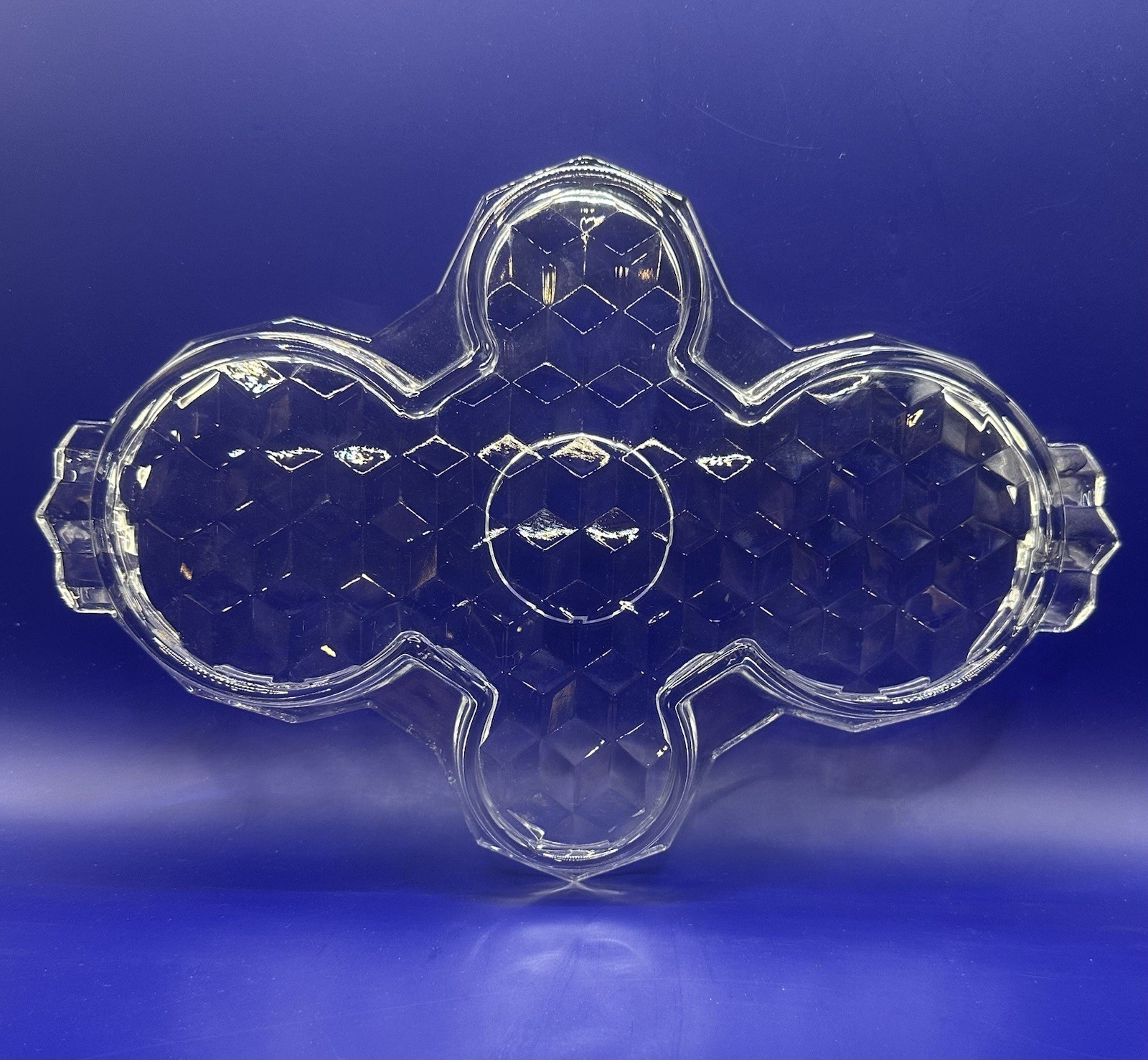 1 Set Of Fostoria American Clear 7 Piece Cloverleaf Condiment Set Used- Read-