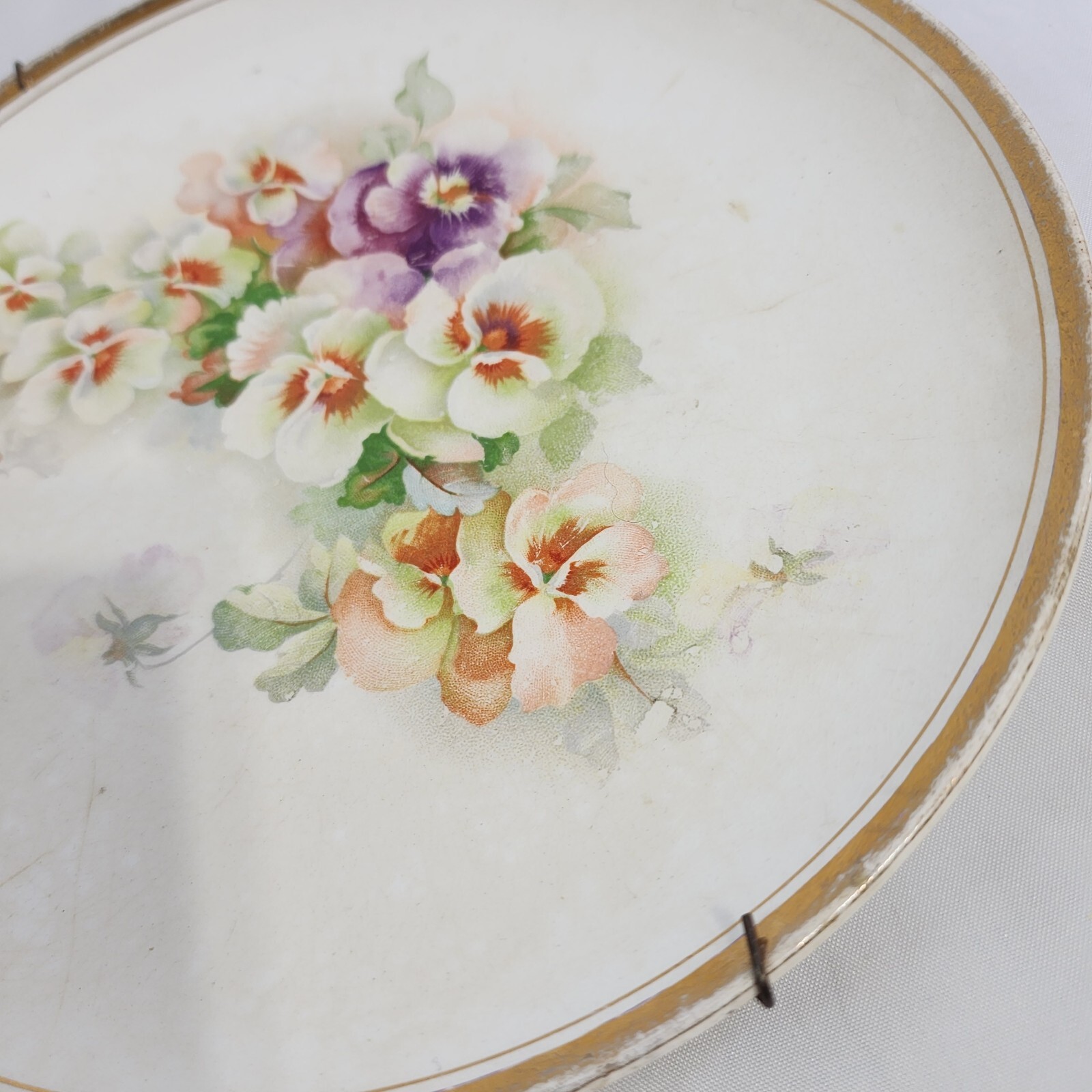 Gold Border Poppies Hand Painted decorative plate antique