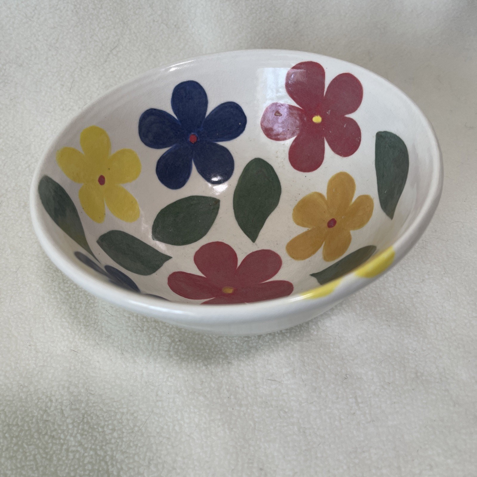 Earthenware Flowers Pattern Bowls Cereal-Soup Bowl