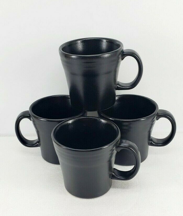 Set Lot 4 TAPERED MUG foundry black FIESTA WARE 15 OZ new