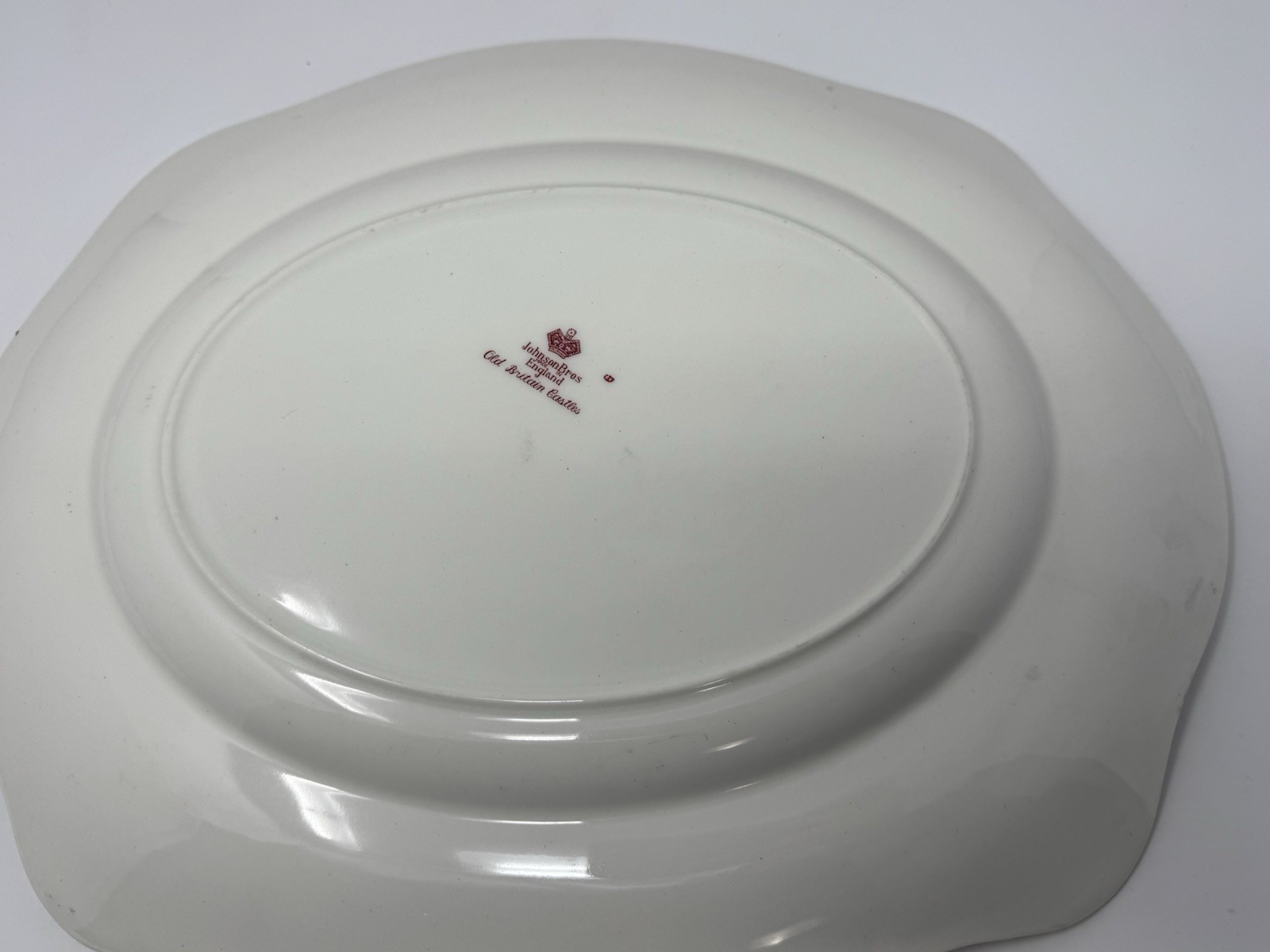 Johnson Brothers England Stafford Castle 1792 Pink Ceramic Platter 15.5 in