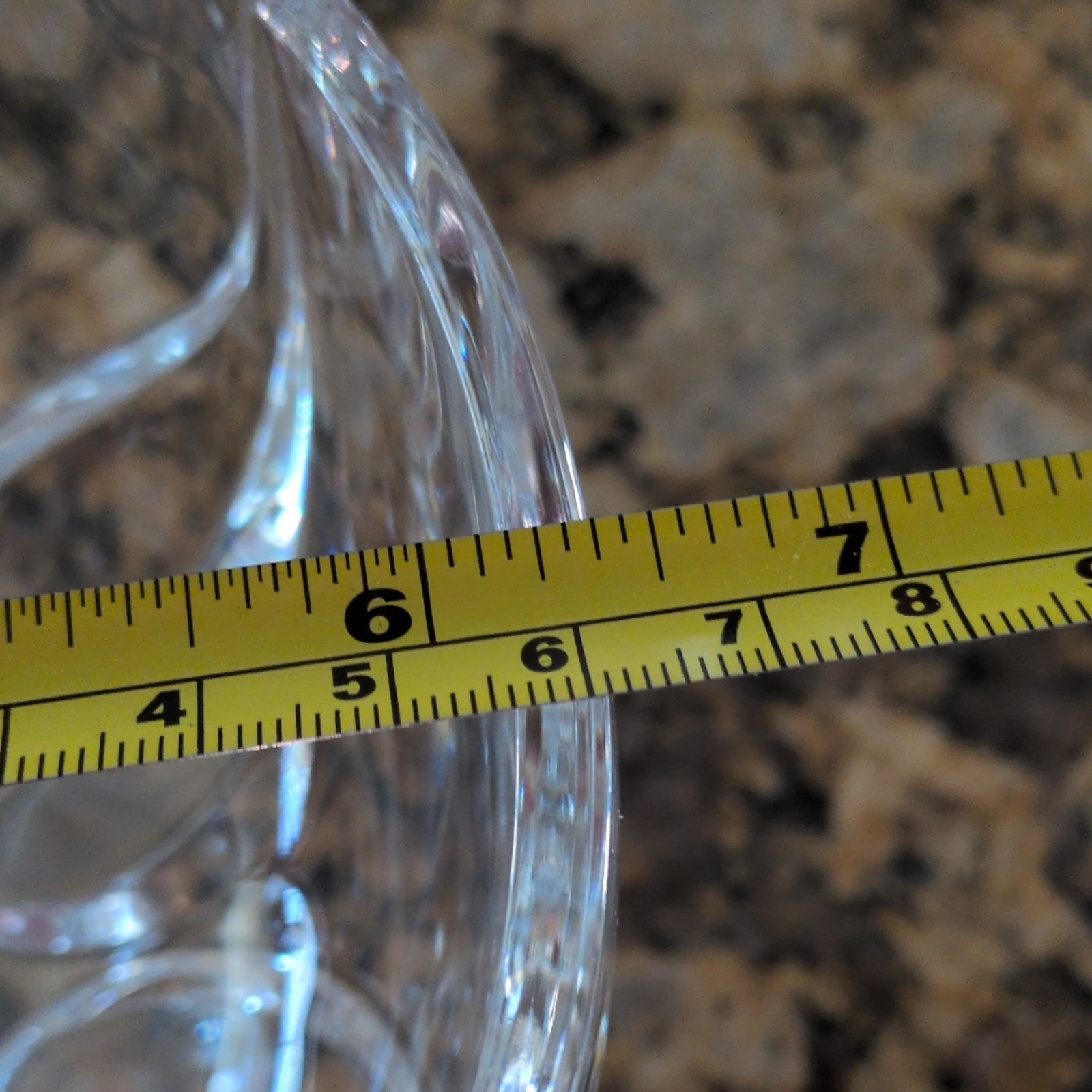 Clear Crystal Pedestal Compote Bowl Round 7 in Wide x 5 in Tall