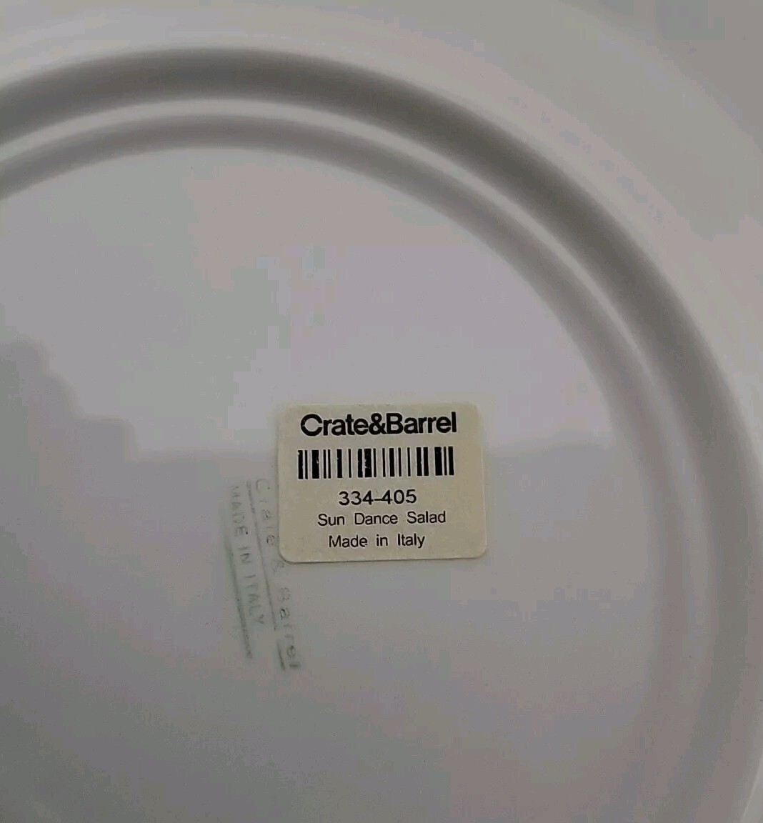Crate & barrel set of 4″SUNDANCE” Salad Plates yellow /cobalt blue ITALY NEW!