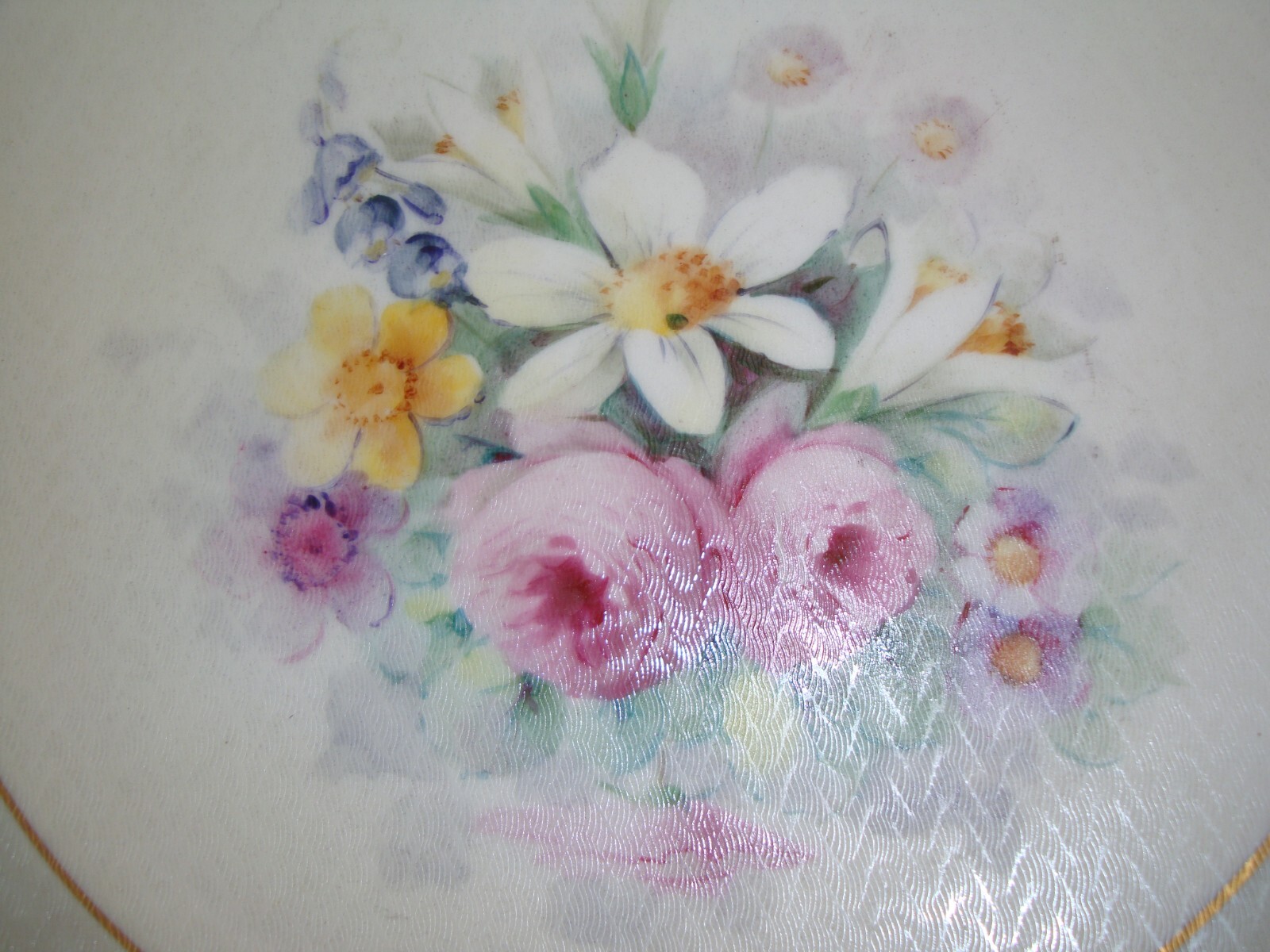 RARE LIMOGES PICKARD SIGNED “GOTTLICH” HAND PAINTED ROSES on TAPESTRY CAKE PLATE