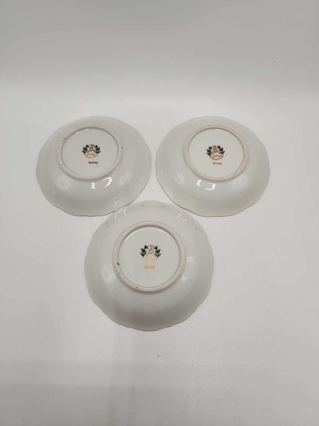 Mitterteich “Meissen Floral” 5 1/8 Inch Fruit Bowl White Flower Left-Set of 3