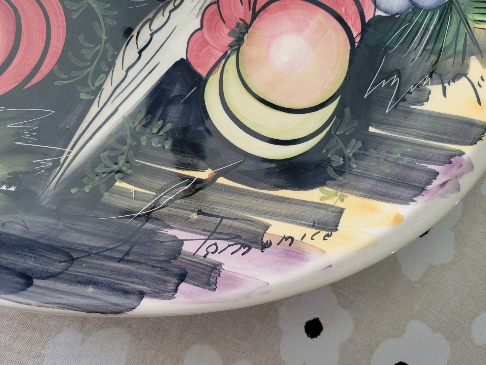 Handpainted Italian Serving Platter Corn and Vegetables