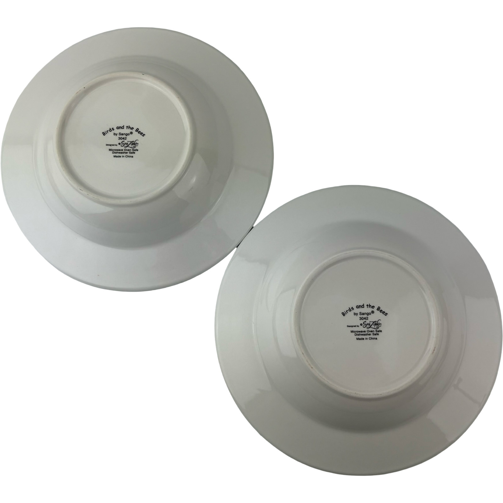 Sango Birds and the Bees Soup Bowls Set of 2 VTG 8 3/4″ Sue Zipkin Stoneware