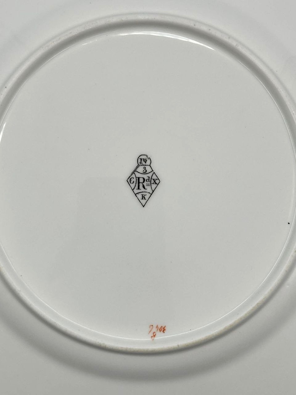 Set 4 Antique Victorian British Registered Design Plates 9″ Gilt c.1870s