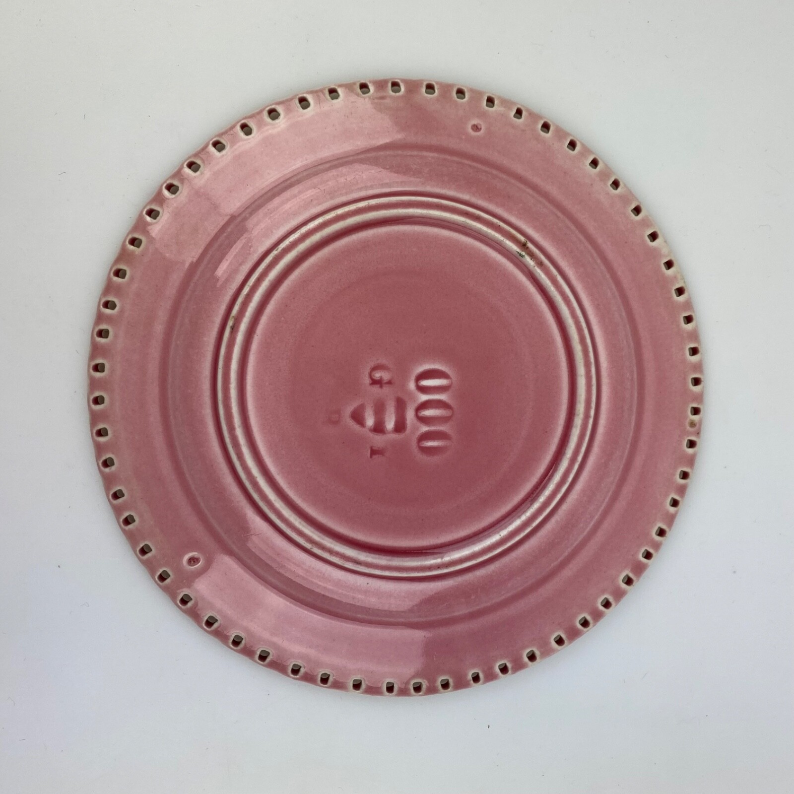 Lot 4 GBY Pink Plates 000 Lace Edge Shield Dessert Salad Decor Vintage Gift