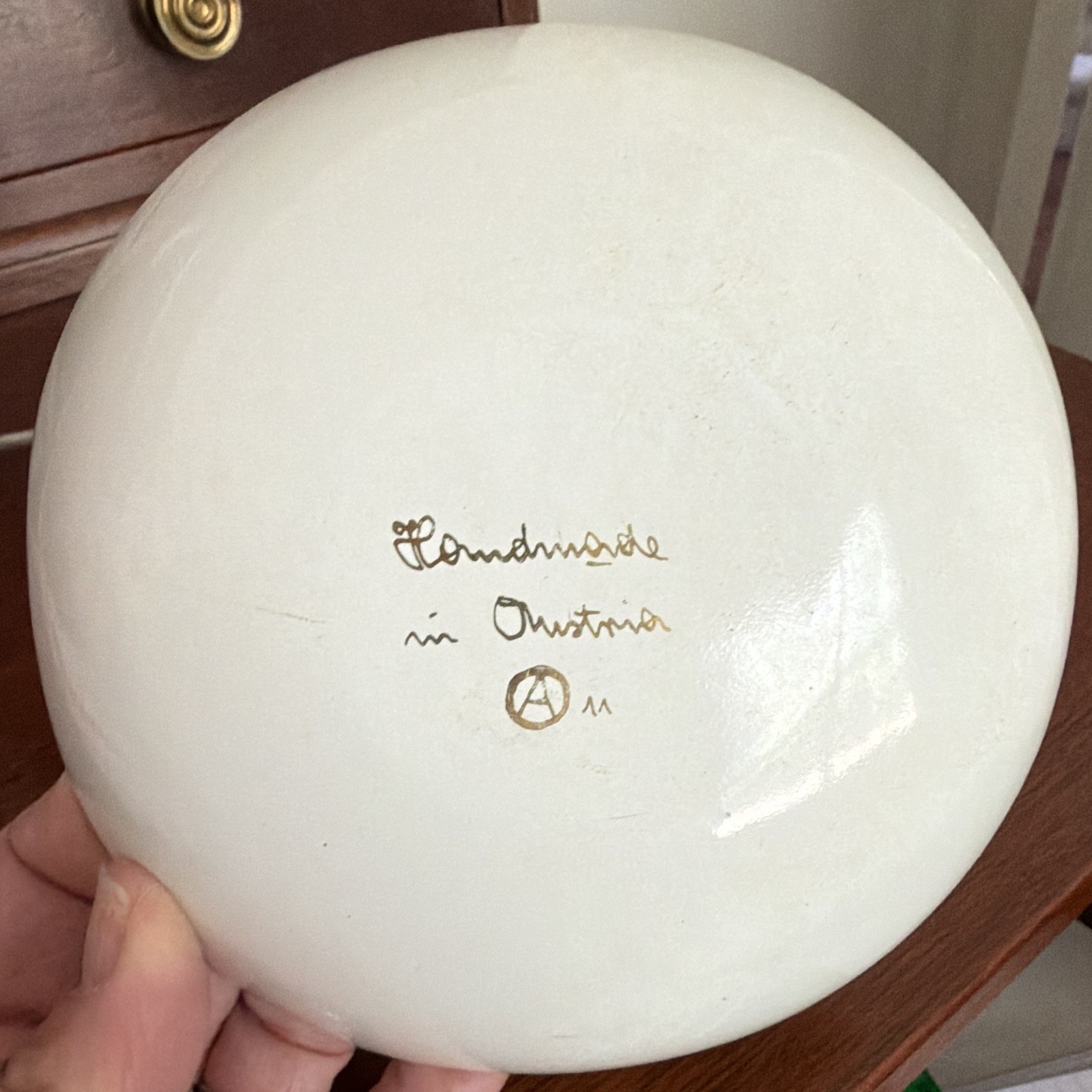 Lambertside Austria Round Multicolor Floral Ceramic Bowl Painted Backstamp