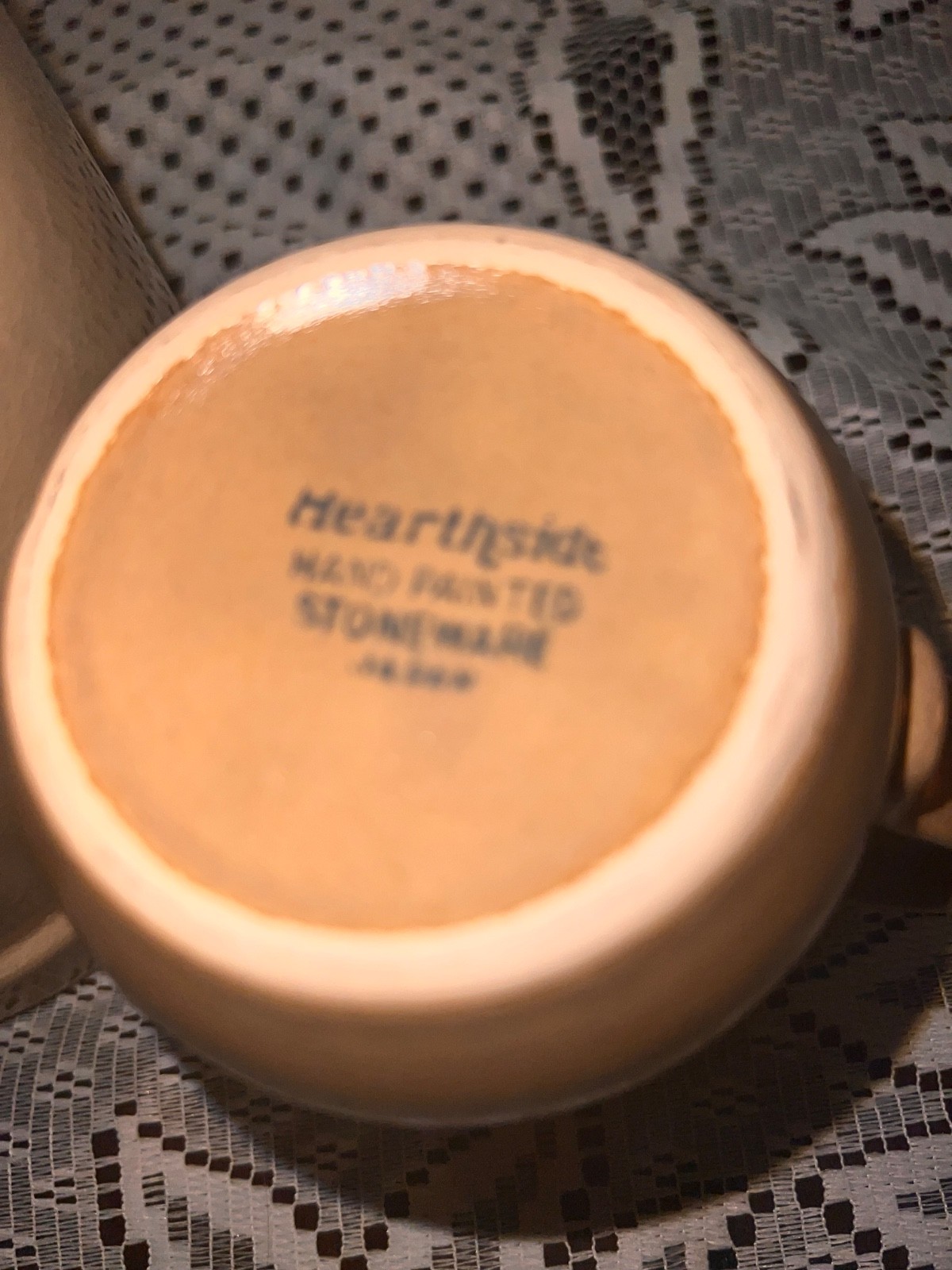 Vintage Hearthside Japan Creamer & Rustic Signed Lemon Pottery Crock Set
