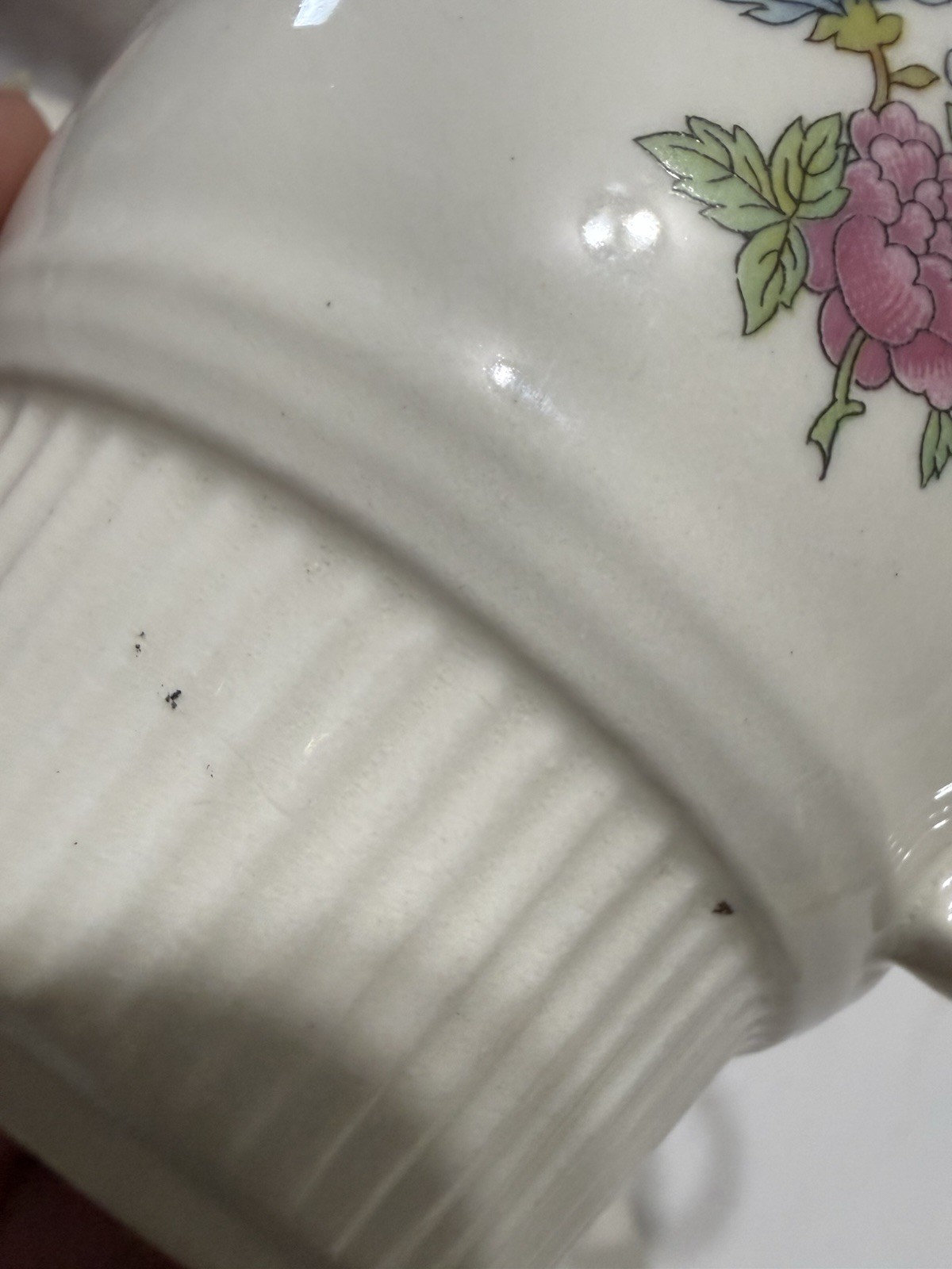 (2) Salem “INDIAN TREE” Victory Shape (Plain Ribbed Trim)-Cup & Saucer Sets