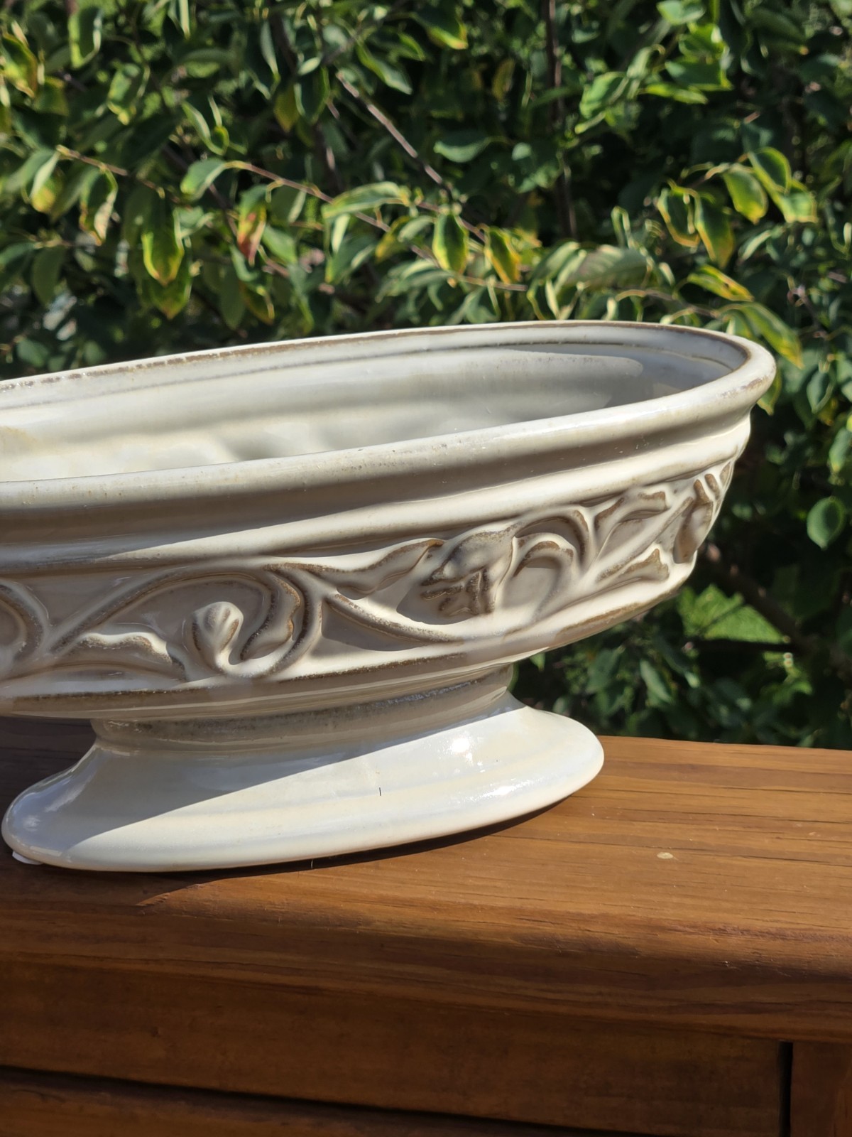 Classic Ceramic Footed Oval Console Bowl MCM