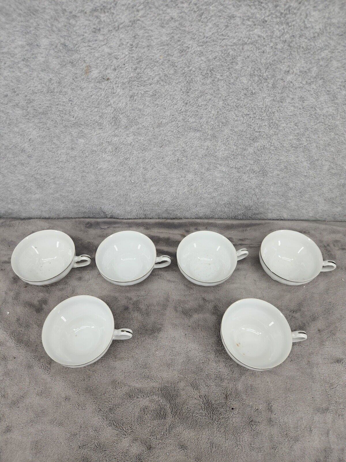 Lot Of 6 Vintage Harmony House Tea Cups Nora Platinum #3857 Fine China Japan