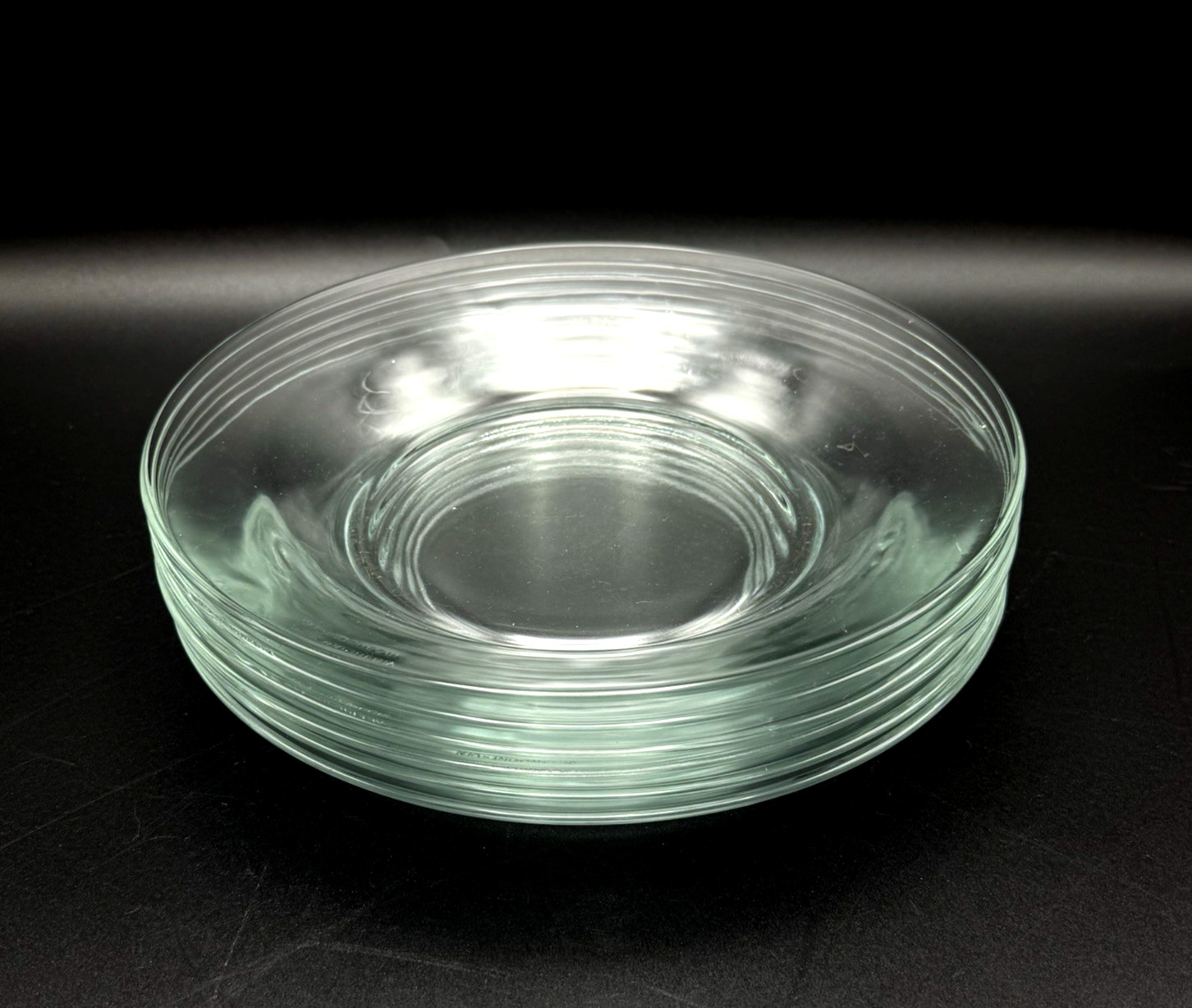 Set of 6) Vintage KIG Indonesia 9″ Clear Glass Soup Salad Bowls – Read