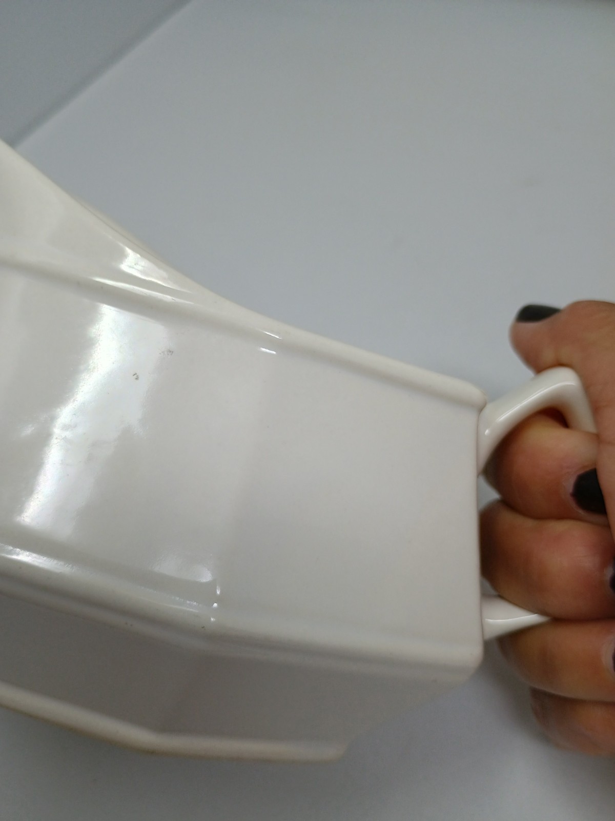 Vintage Homer Laughlin Colonial White Dover Gravy Boat Ivory White Ironstone