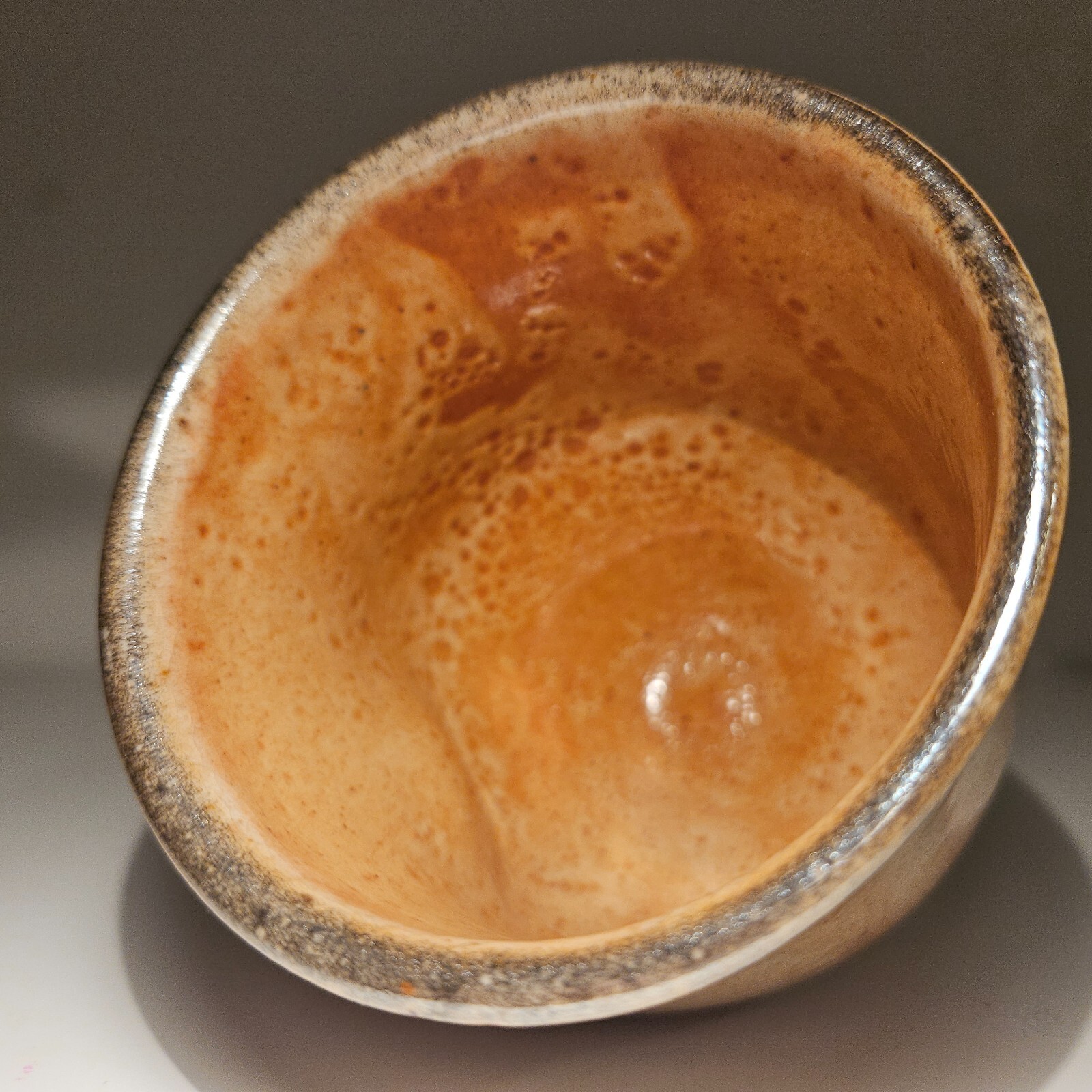 Marti Mocahbee Studio Pottery Cup Mug Thumb Print Indent Signed 3.75″H 12 oz USA