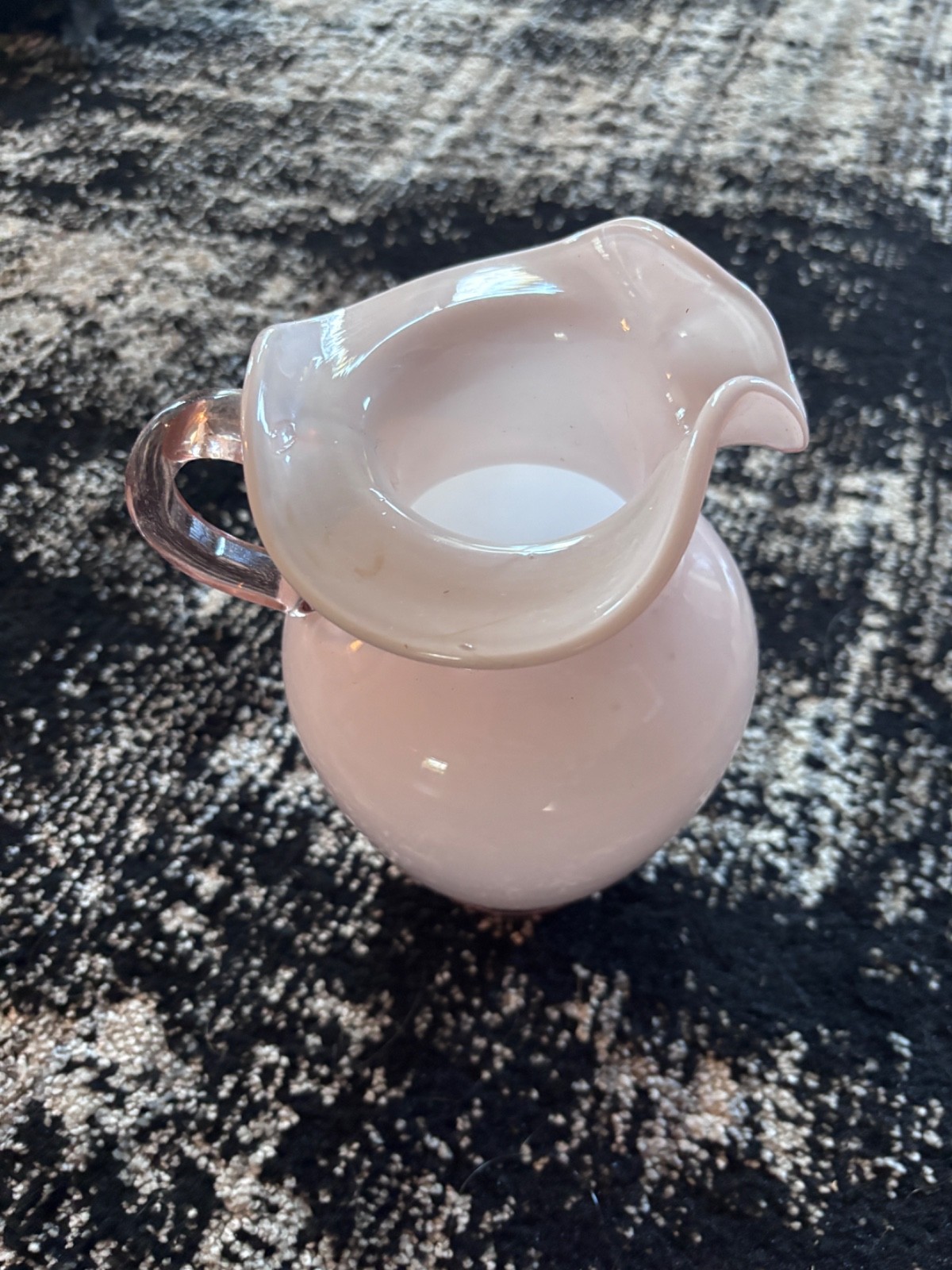 Vintage Peach Blush Glass Pitcher