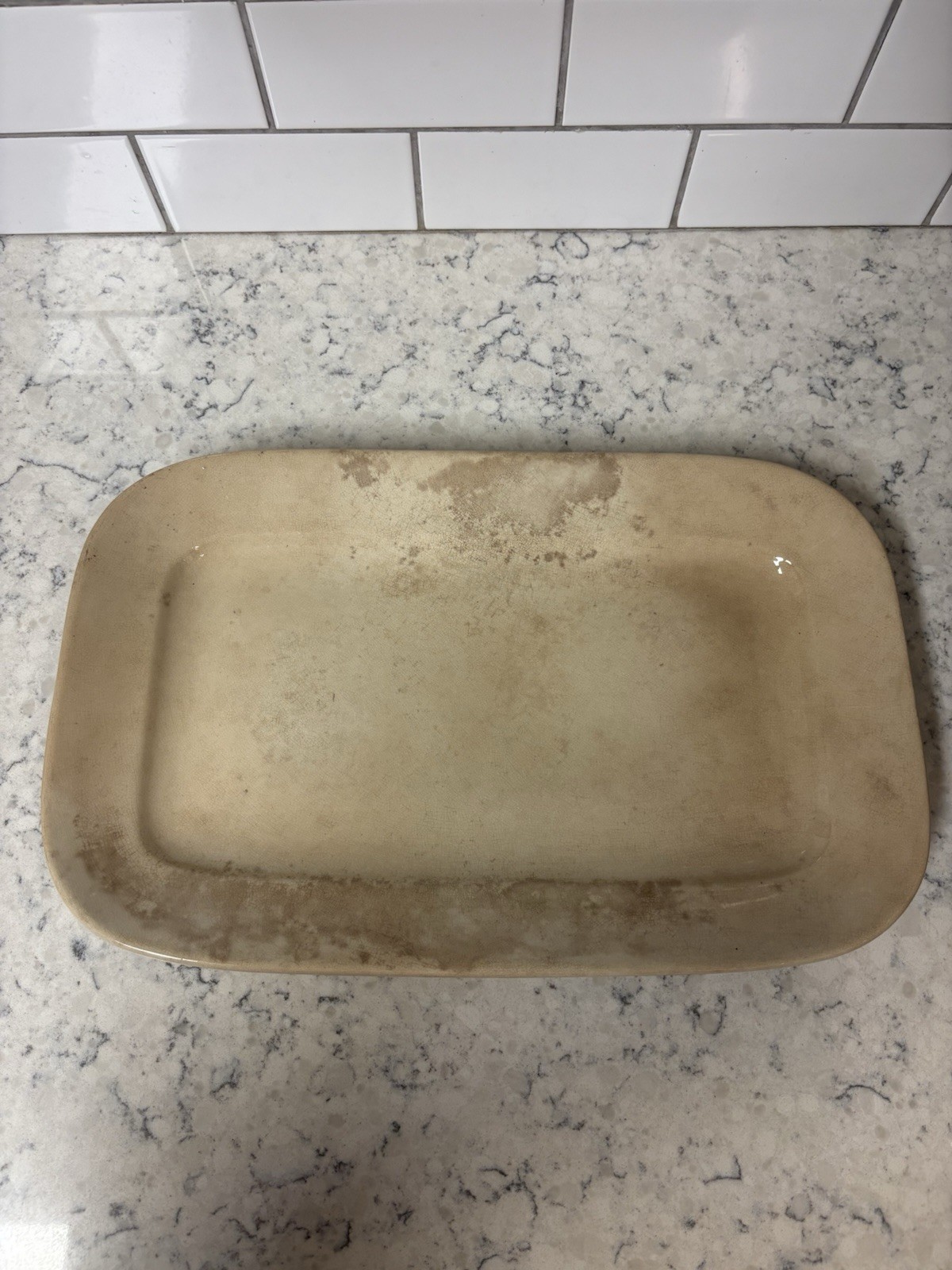 Antique English Ironstone Rectangular Serving Platter. Made In England
