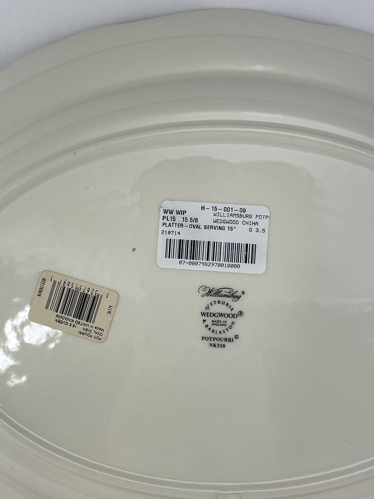 Wedgwood Williamsburg Potpourri~( 1 ) Floral Oval Serving Platter 15.5 x 12″ EUC
