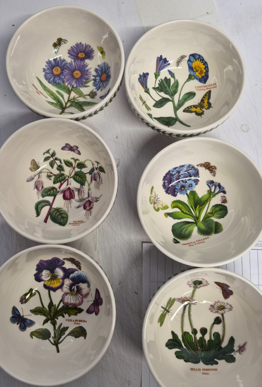 Portmeirion botanic garden set of 6 assorted 5.5″ bowls —-4609—–
