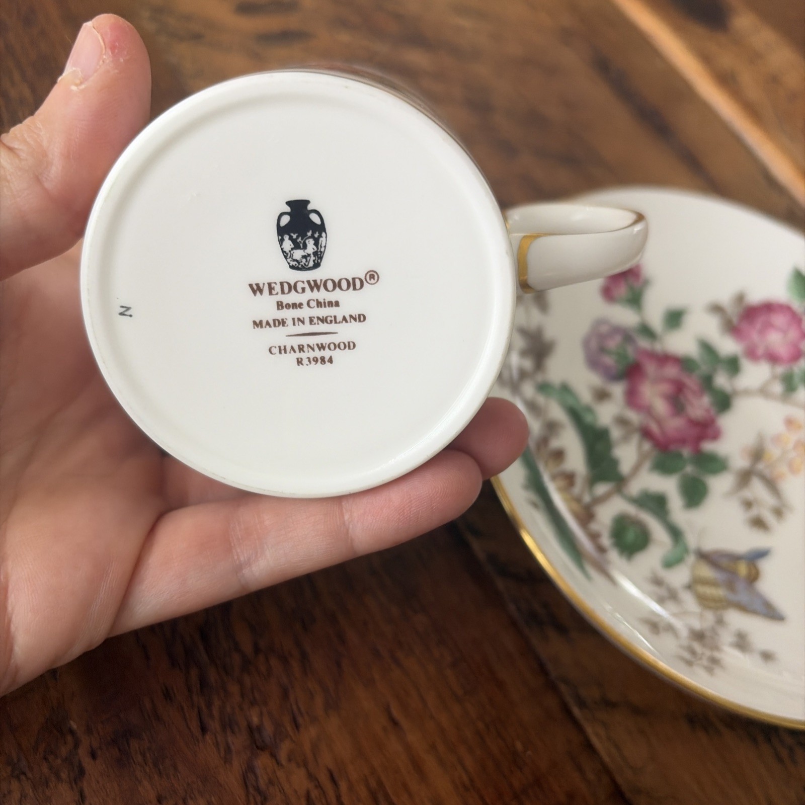 VINTAGE Wedgewood Charnwood Bone China Demitasse Cup & Saucer Set
