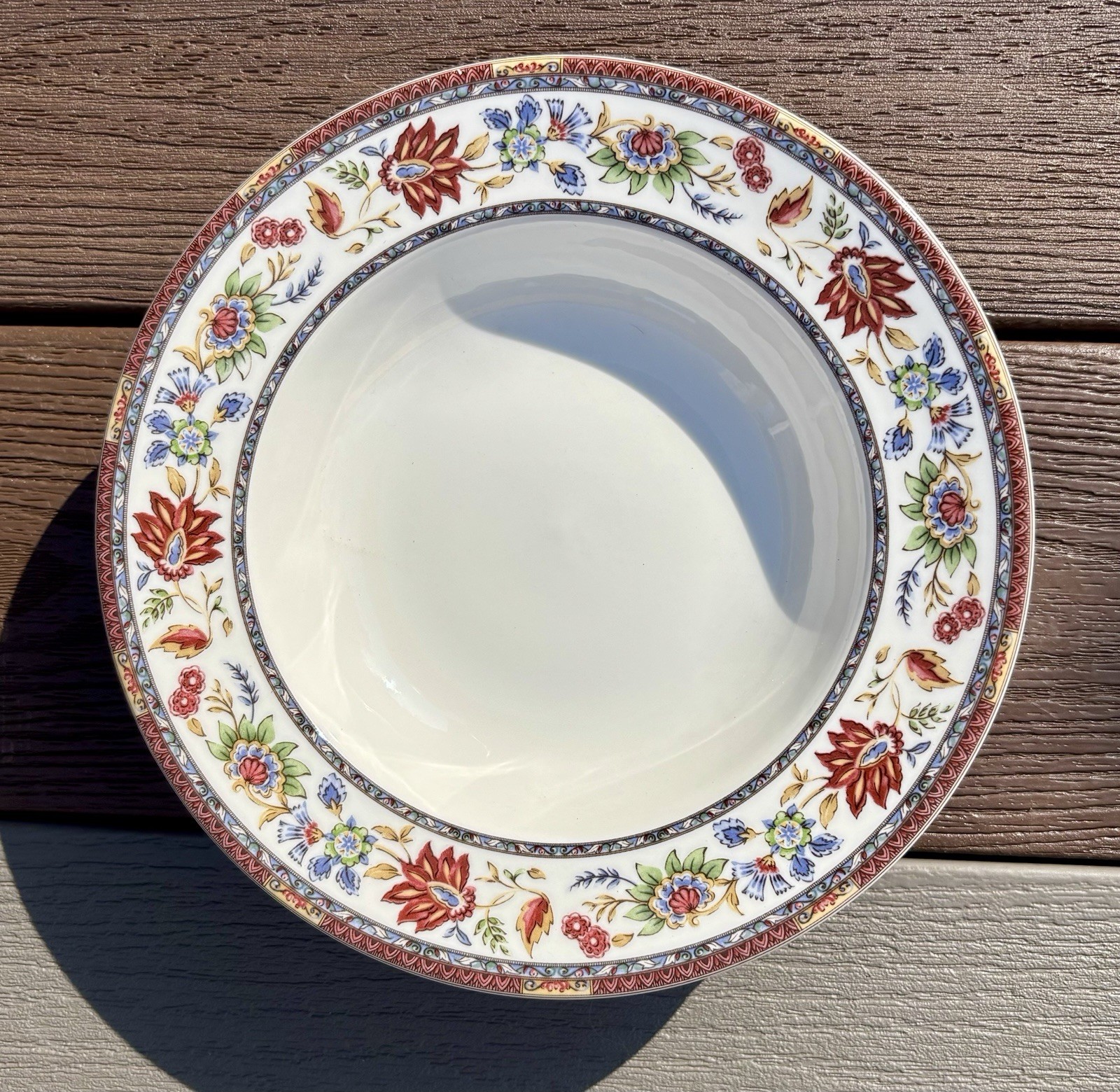 Queen’s Indian Tree Rim Soup Salad Bowls 8.5″ – Set of 4 Multicolor Floral
