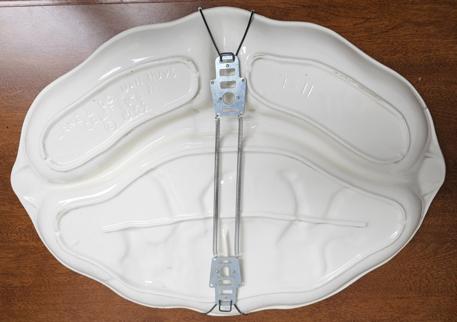 1959 LANE & COMPANY T-11 BULL LARGE CERAMIC SERVING PLATTER! 21 X 15. VAN NUYS