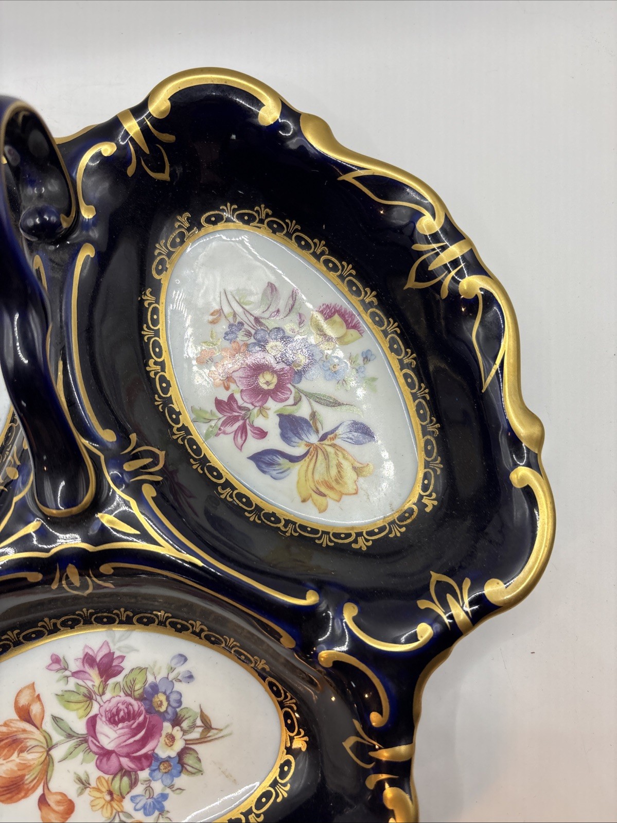 JLMENAU GRAF VON HENNEBERG 1777 ECHT KOBALT Vintage DIVIDED DISH, c.1934 Candy