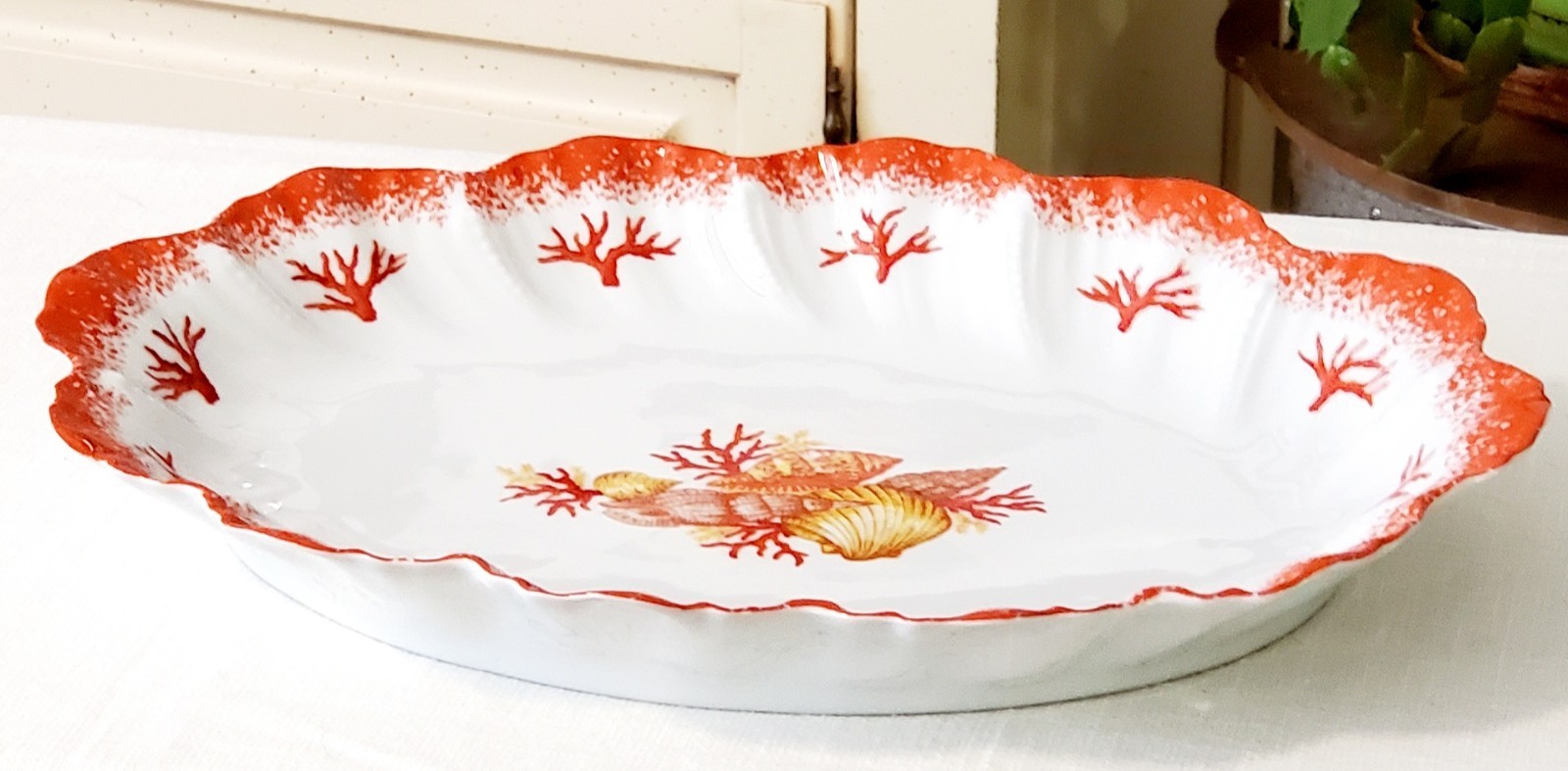 Anita Tiburzi Coral Reef Limoges France Serving Platter Perrier Collection 15.5”