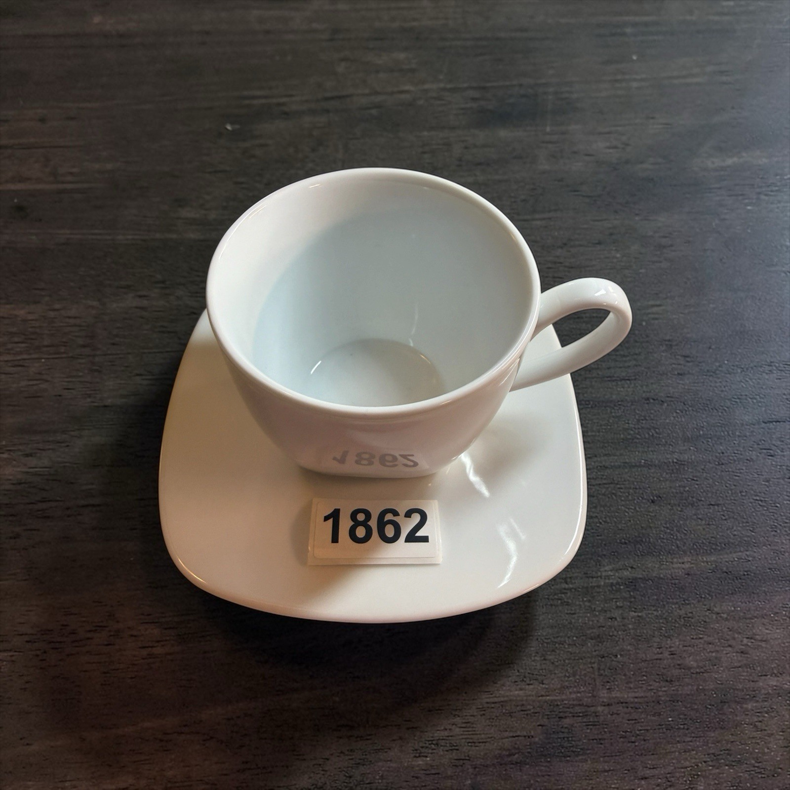 Gourmet FITZ & FLOYD Classic White Porcelain Square Cup Saucer Set of 6
