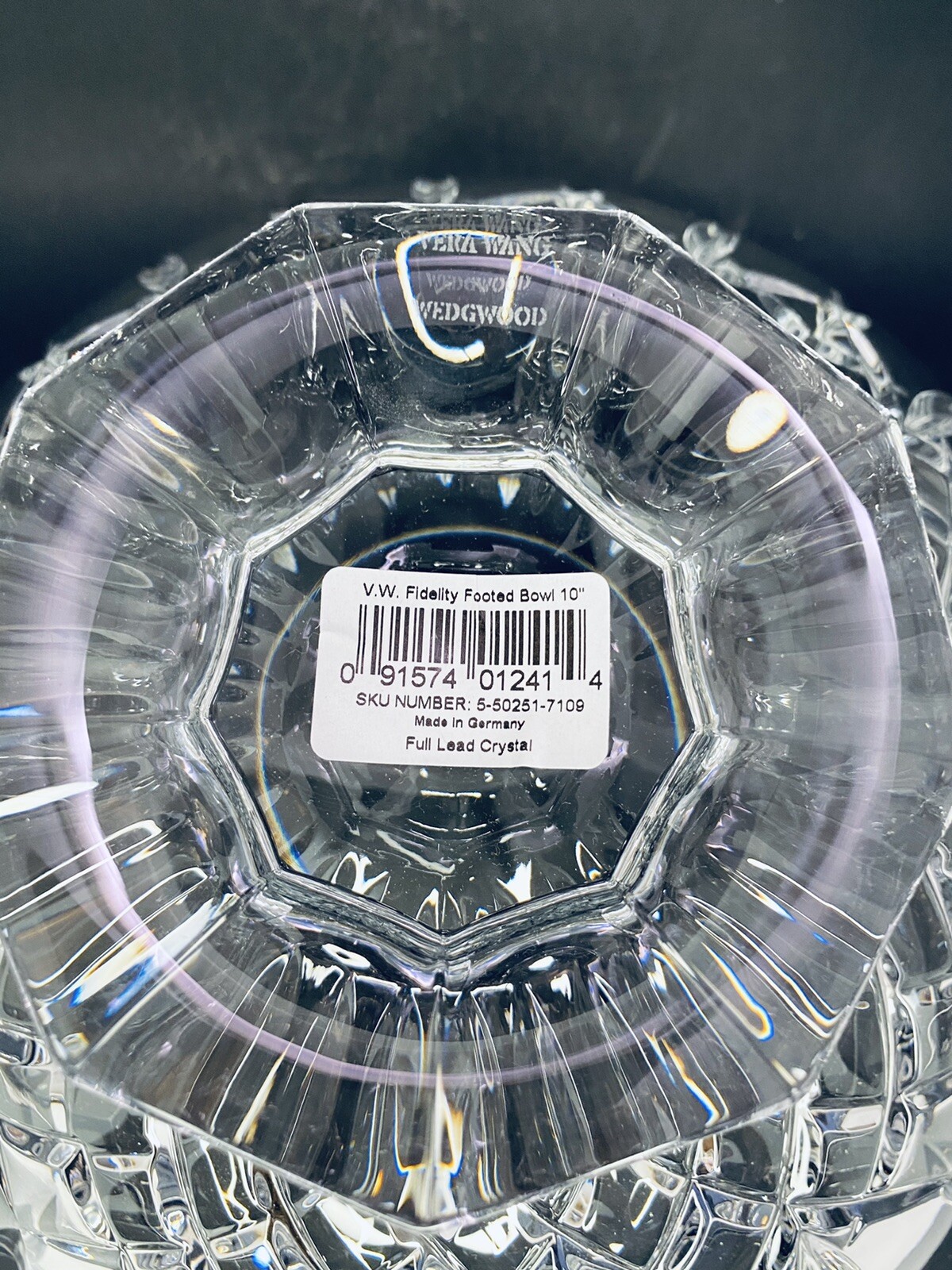 New Vera Wang Fidelity Footed Crystal Bowl Wedgewood Lead Crystal Germany