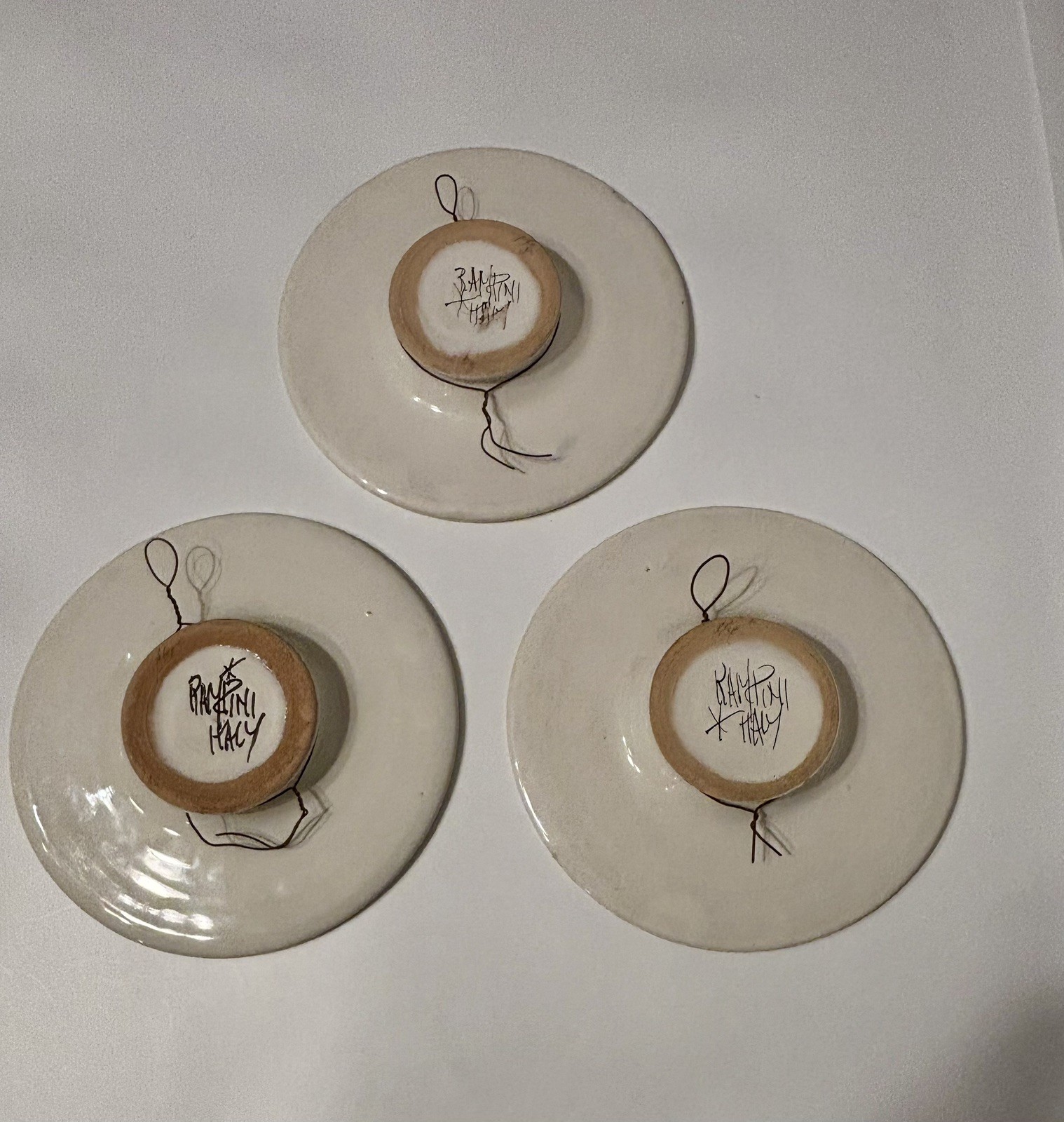 Set of 3 Vintage Ceramiche Rampini Italy Rinascimento Wall Plates Musical Cherub