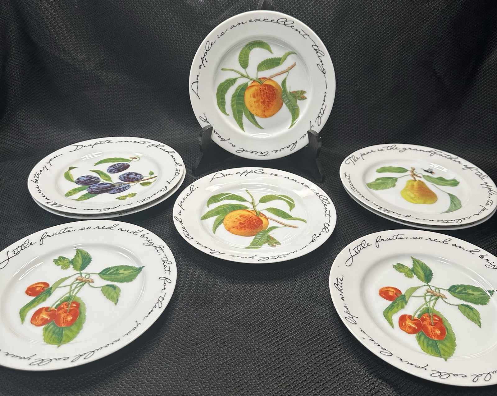 Williams Sonoma Orchard Suite Plates Salad Dessert Snacks Set Of 8 Cottage Core