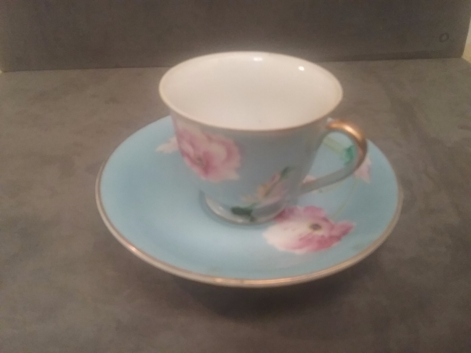 Handpainted Demitasse Cup + Saucer Made in Occupied Japan Hand-Painted