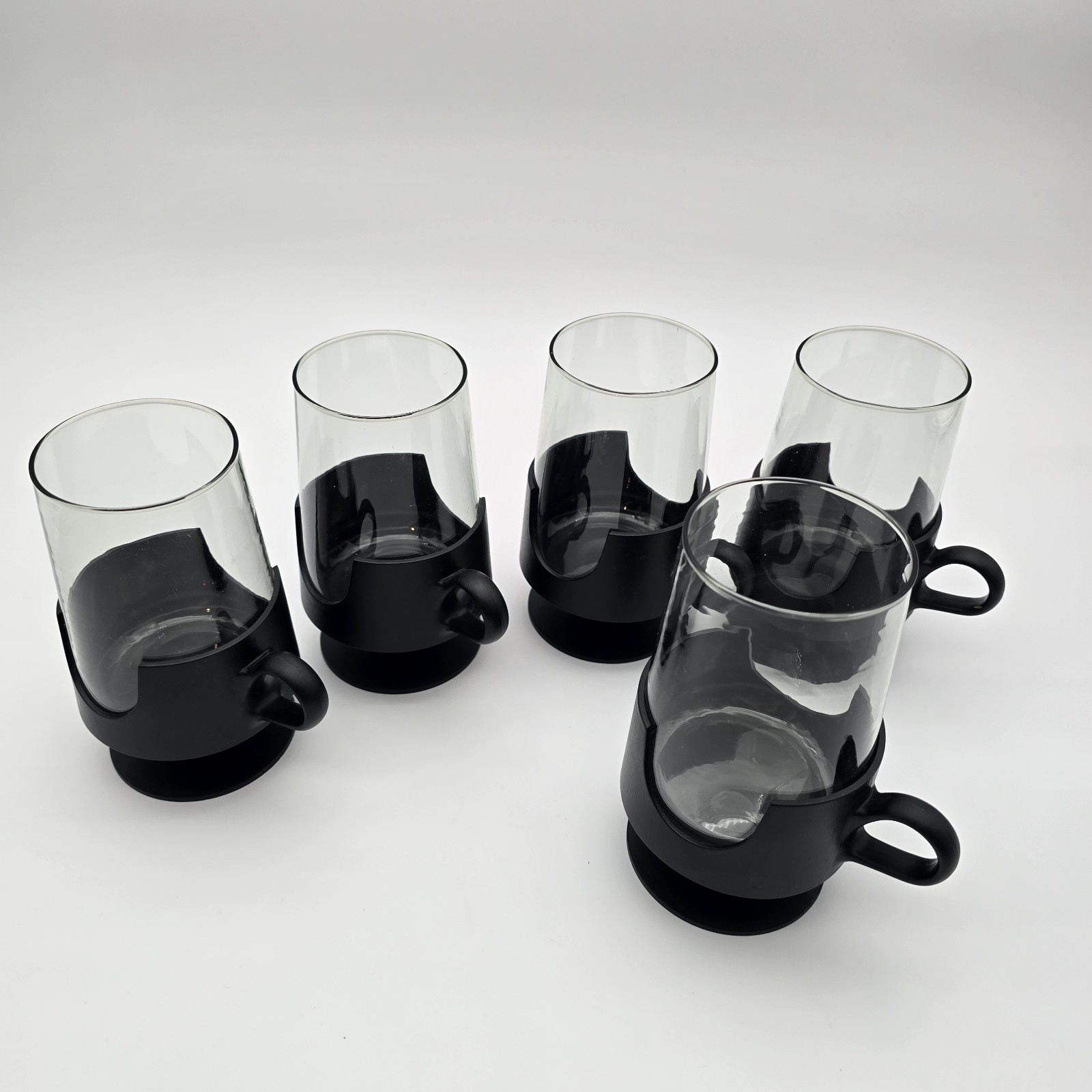 Corning Glas-Snap Mug Cup 12oz Ounce Glass Lot Set 5 Retro MCM 60s Vintage