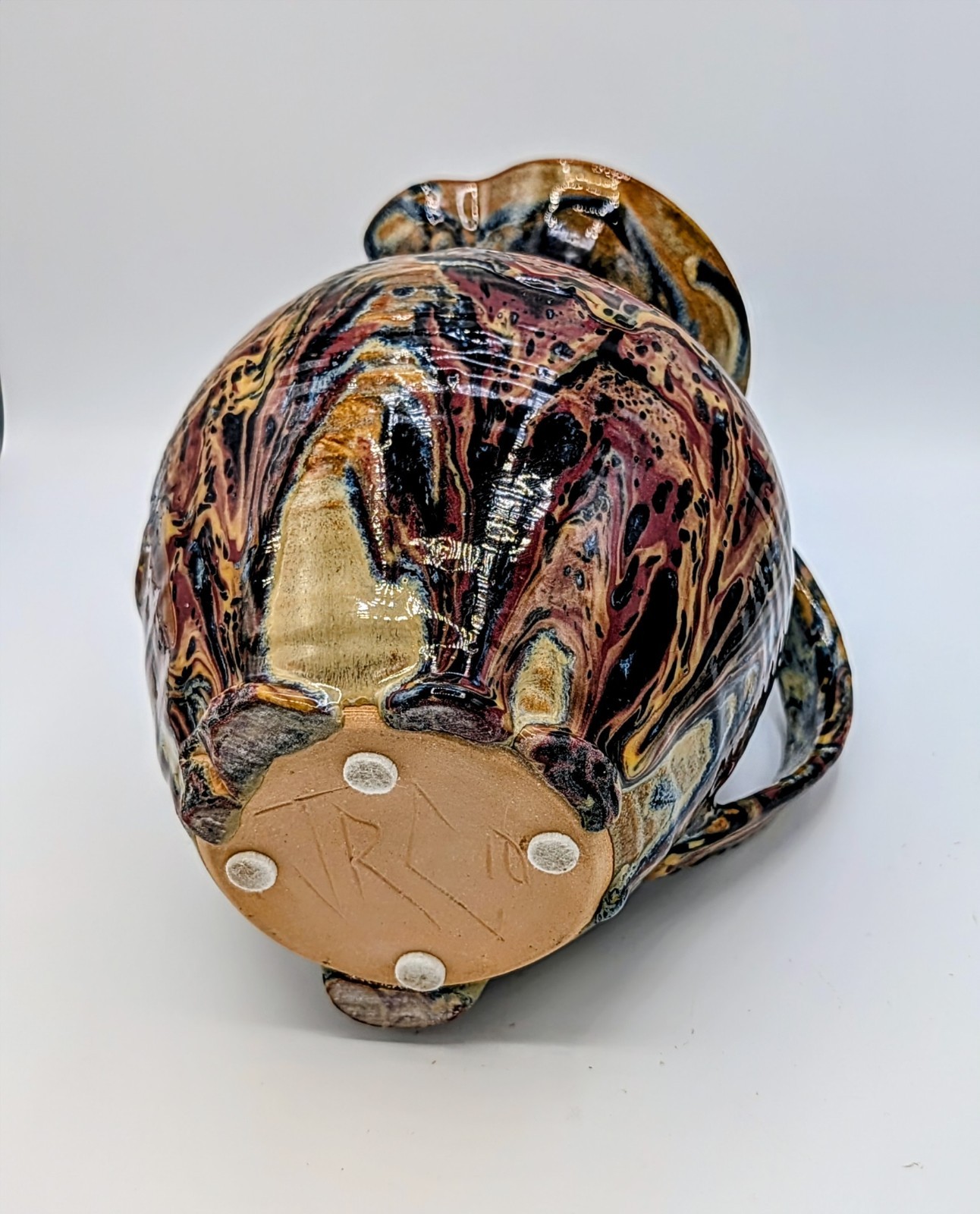 John Coburn JRC ’10 Studio Art Pottery 9″ Pitcher Tennessee Marbled Glaze