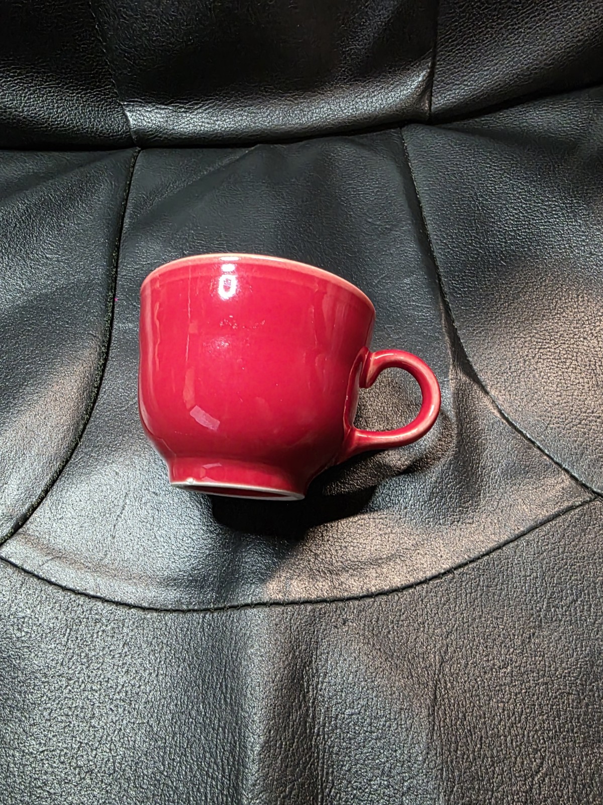 Fiestaware Tea Cup Red 3 inches wide 3 inches tall round with handle Free Ship