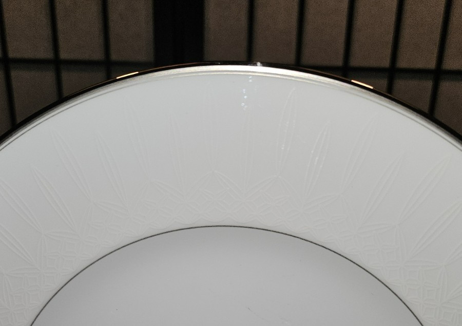 WATERFORD LISMORE Platinum China Set of 4 Dinner Plates 10.75″ – ELEGANT