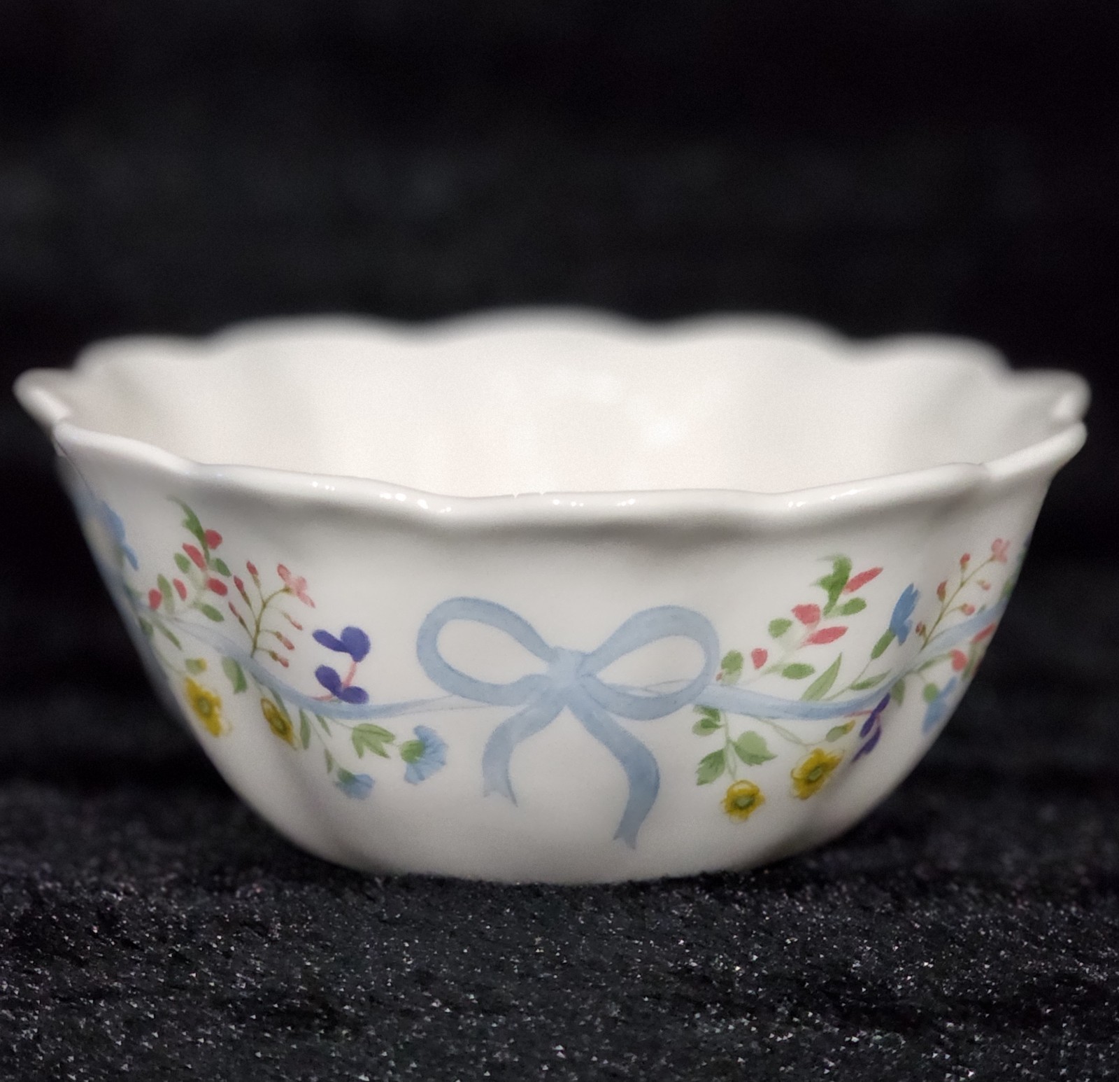 4 Blue Bow Floral Mini Bowls 4″ Ceramic Easter Spring Hobby Lobby Viral Bows HTF