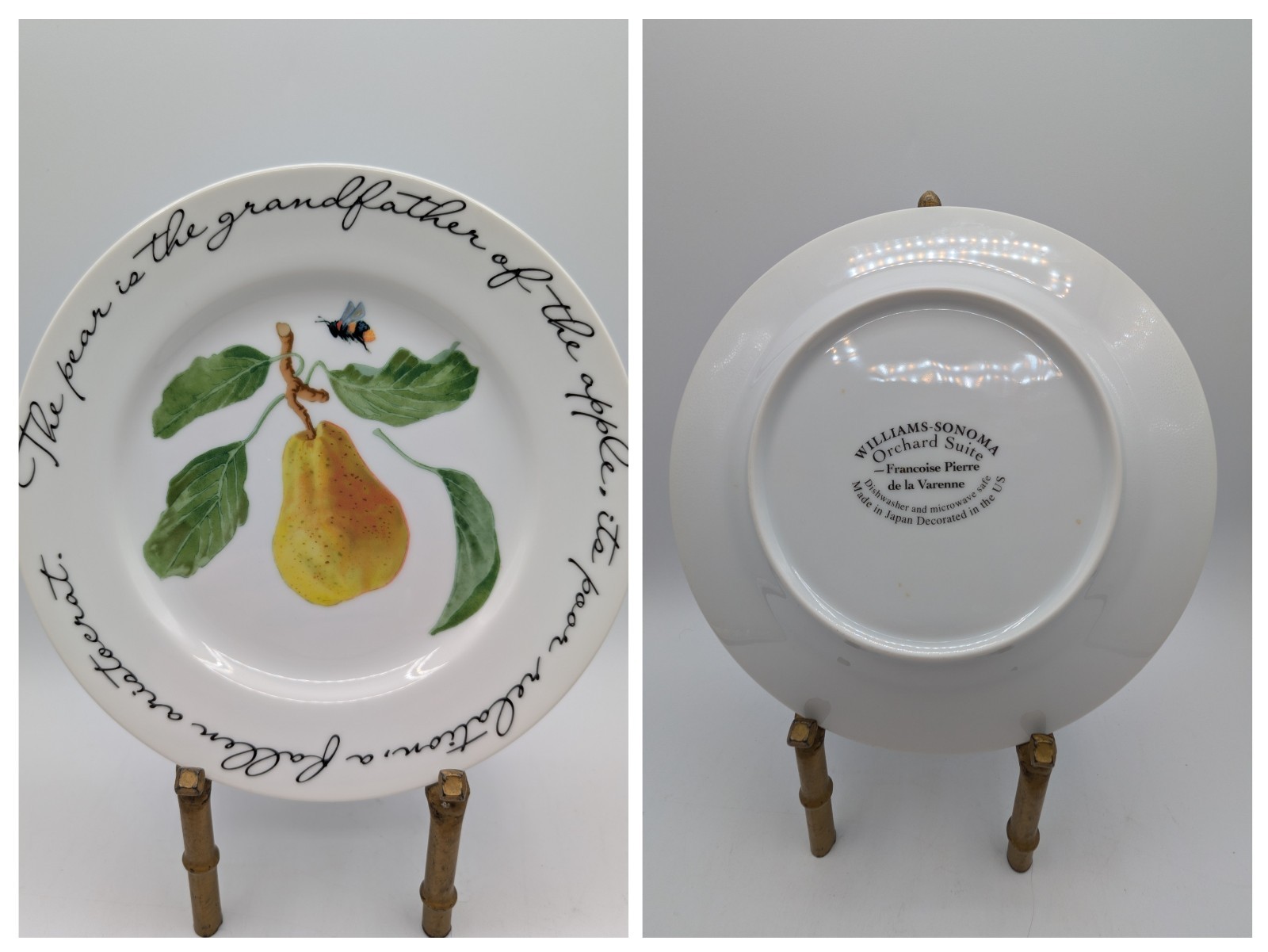 Dessert Fruit Plates Williams Sonoma Orchard Suite Pear Peach Plum Cherry