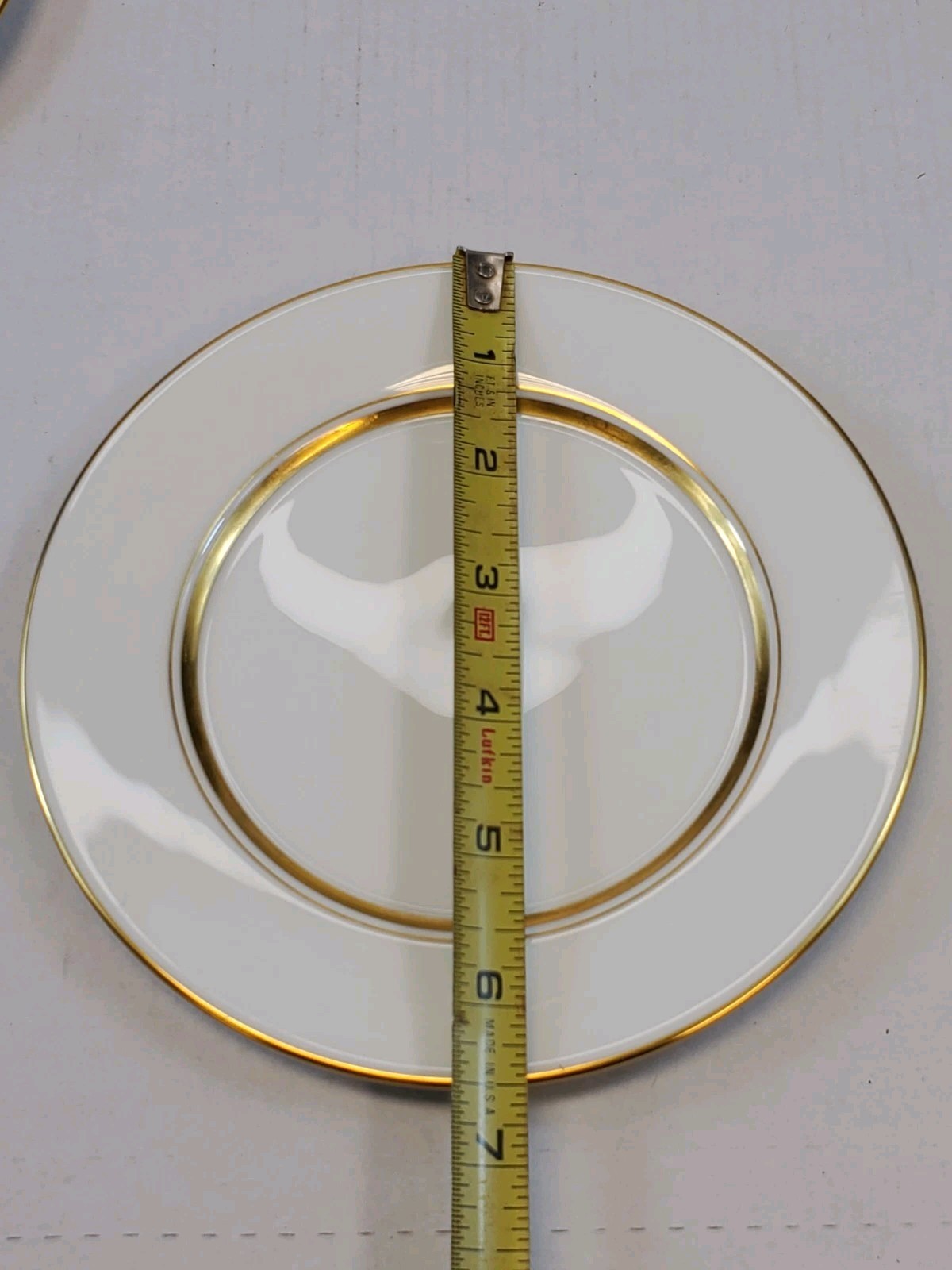 Oxford Lenox Bone China Andover Set Of 4 Salad Plates 6″ White With Gold Trim