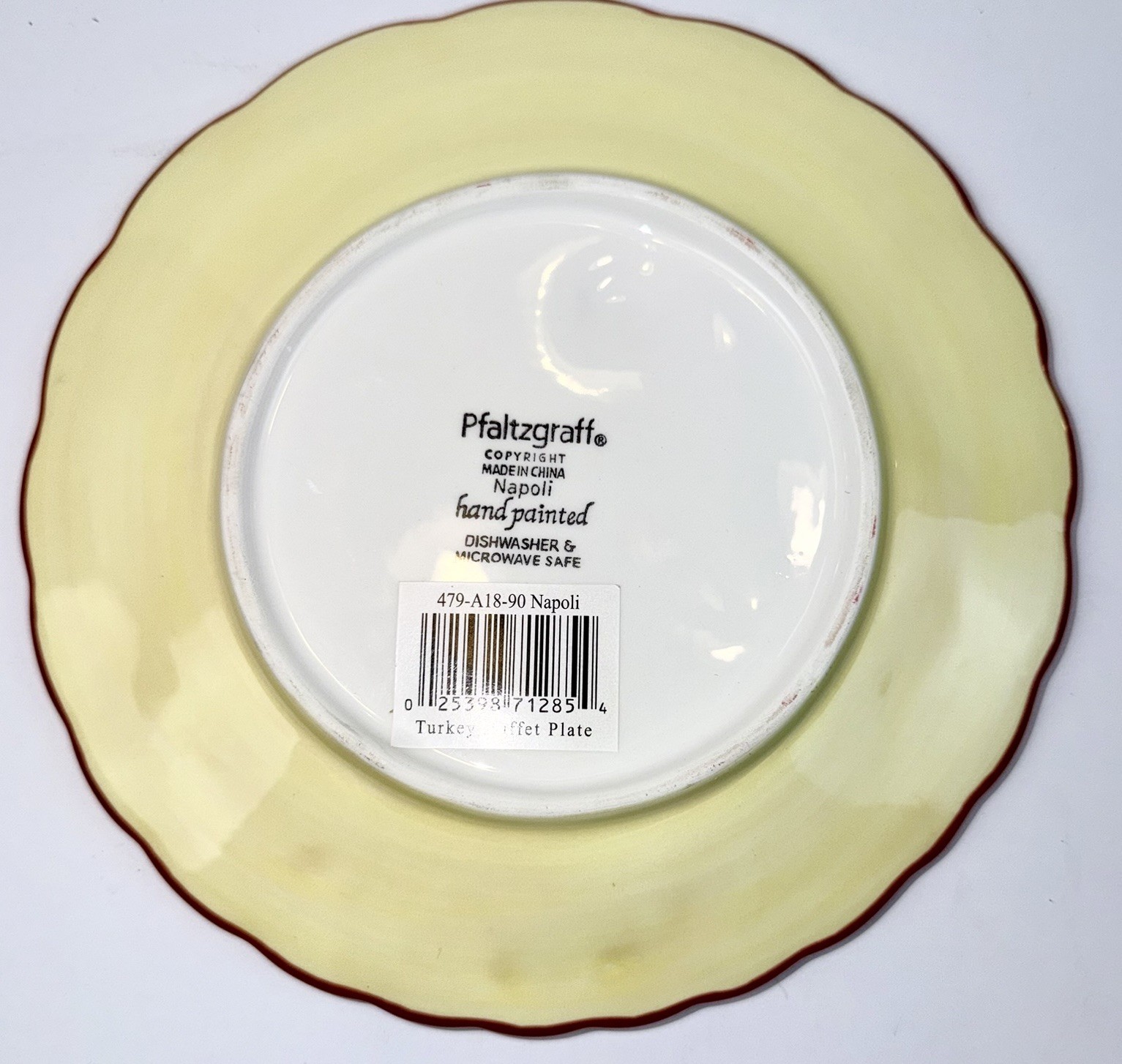 Pfaltzgraff Napoli Turkey Buffet Plate 8” Embossed Thanksgiving Harvest Floral