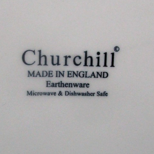 3 Churchill England BLUE WILLOW earthenware 10 3/8″ dinner plates-minor utensil