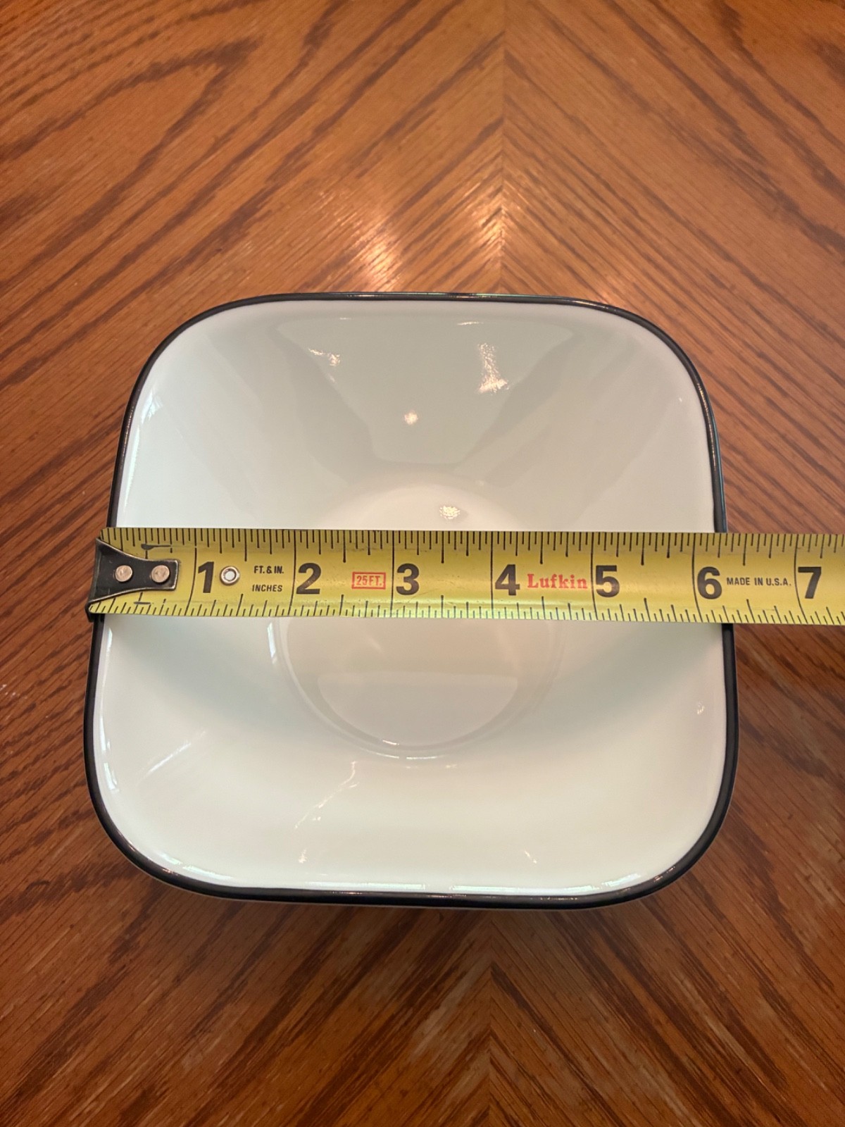 Corelle by Corning Simple Lines Square Black & White Cereal Bowl 6.25 Diameter