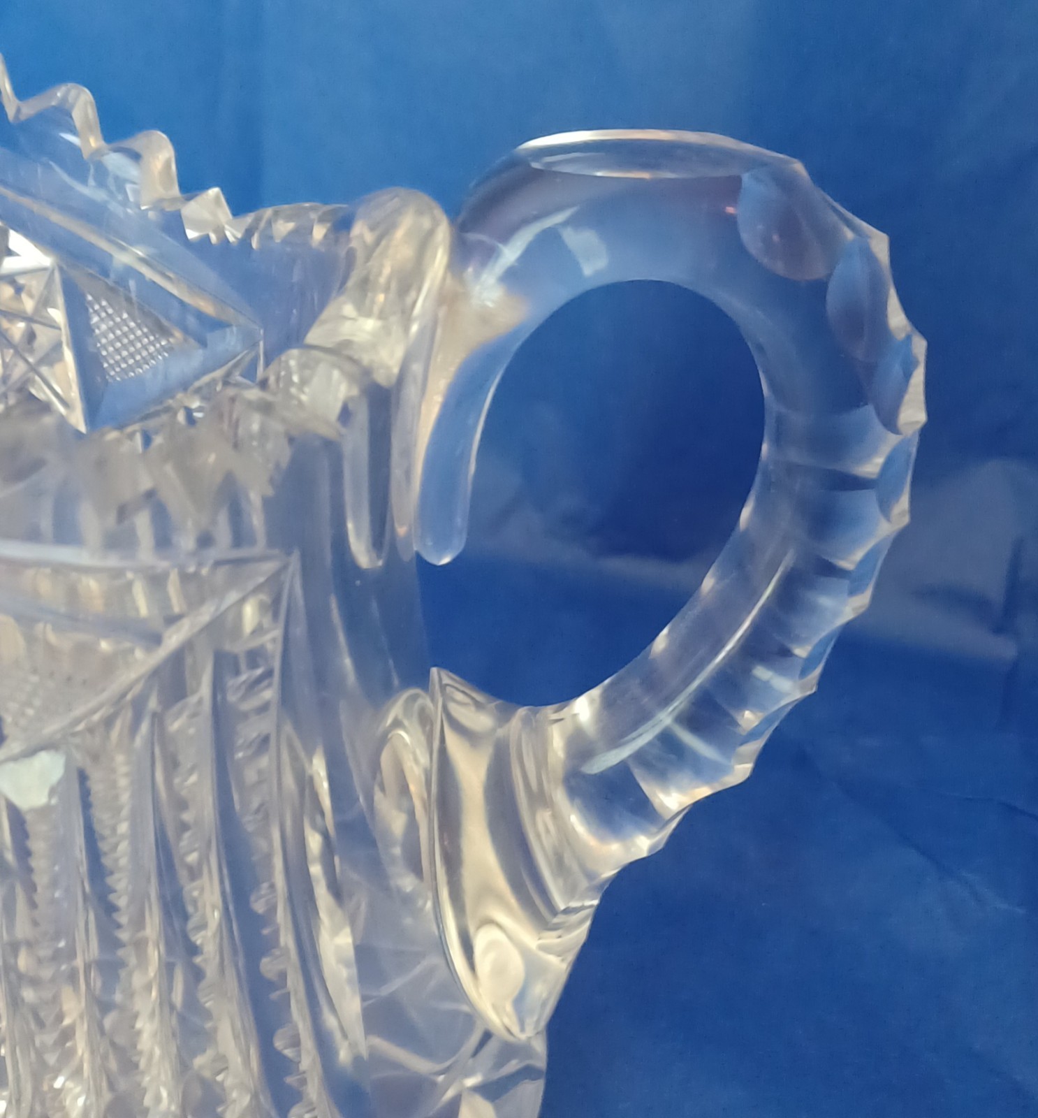 American Brilliant Cut Glass Pitcher- Crystal (4-4.5 in Tall)