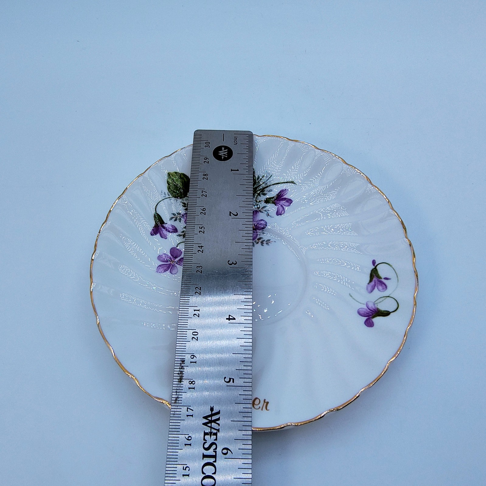 Vintage Staffordshire Collection Daughter Teacup & Saucer Violets Floral England
